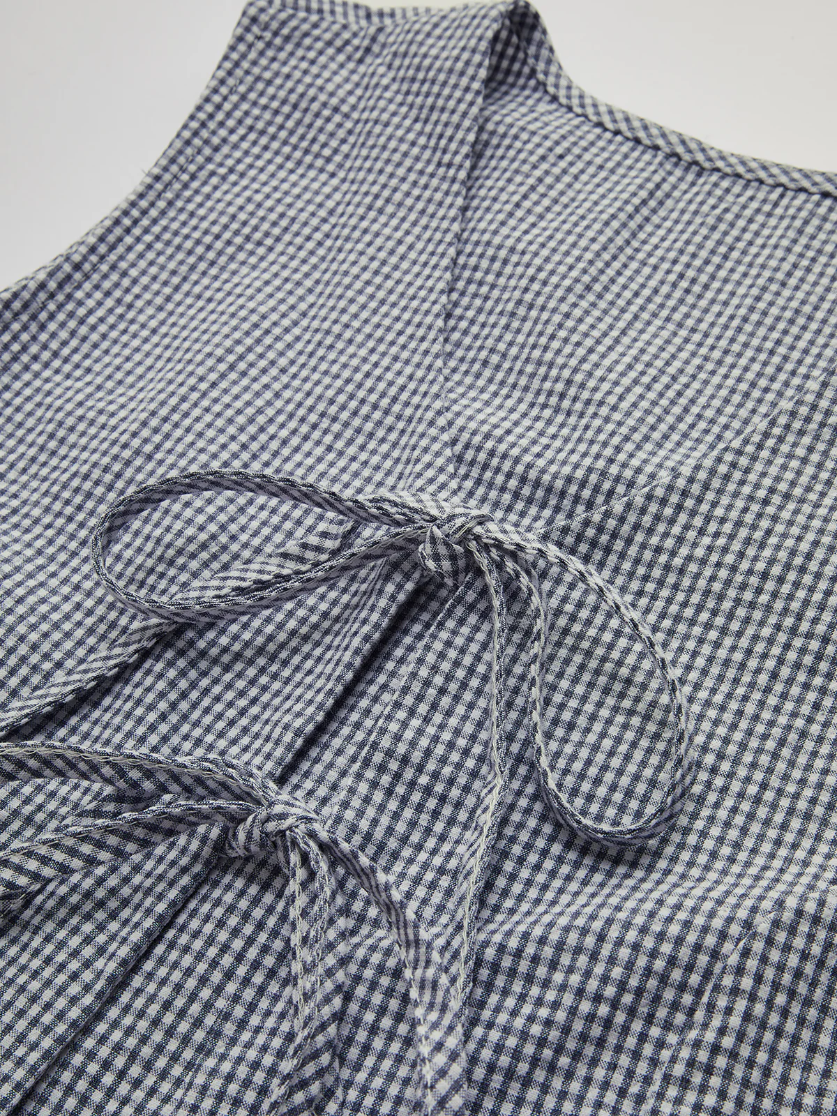 Plaid Knotted V-Neck Vest - Image 2