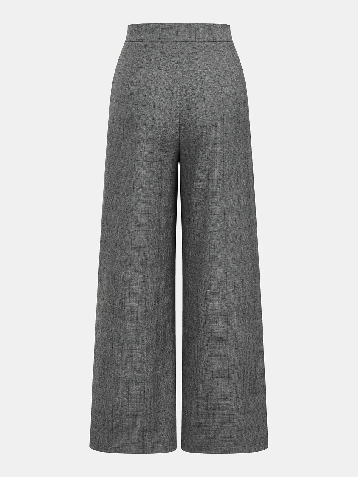 Plaid Lace Trim Strapless Top & Pants Set - Image 5