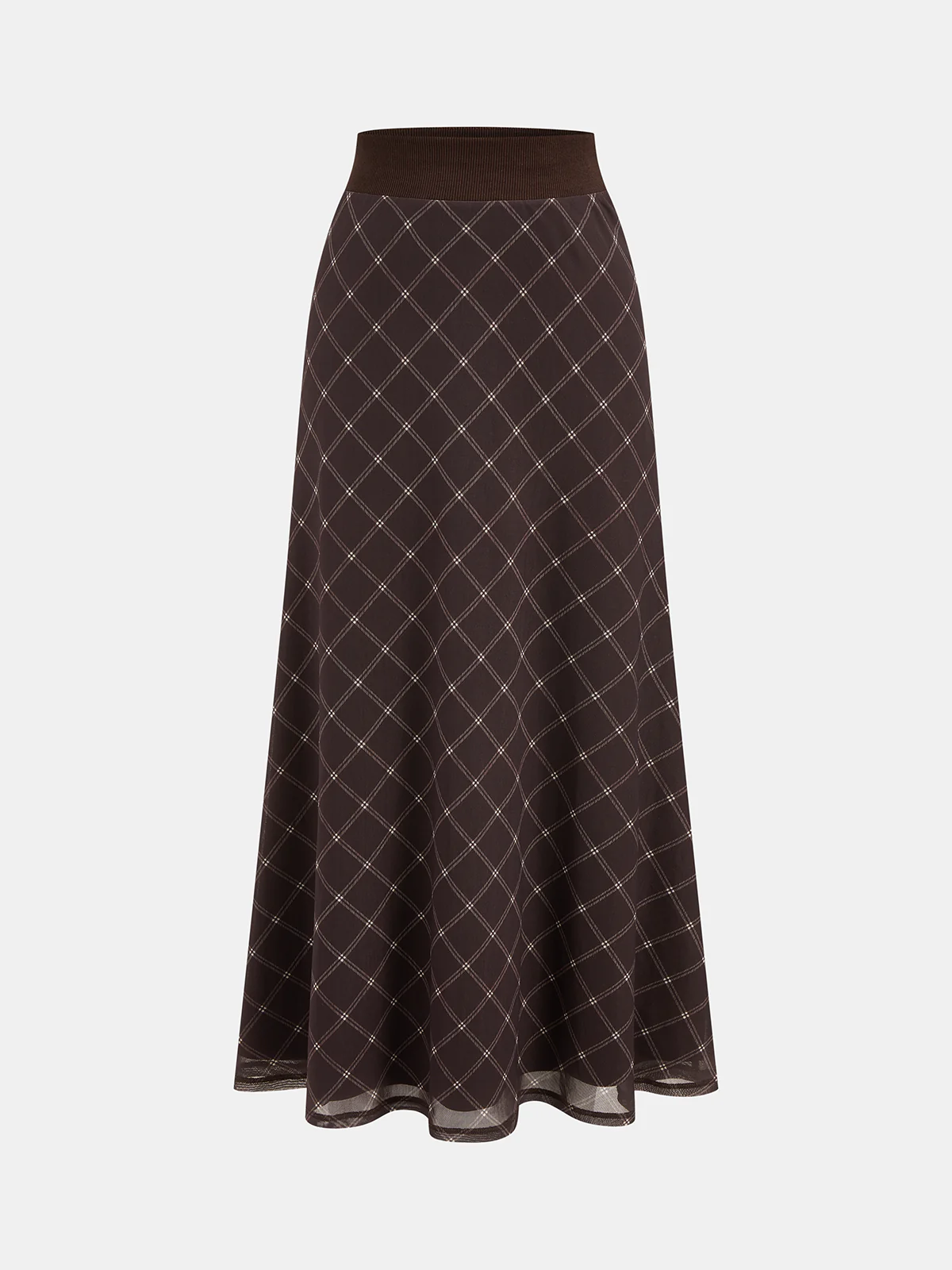 Plaid Off-Shoulder Top & Maxi Skirt Set - Image 4
