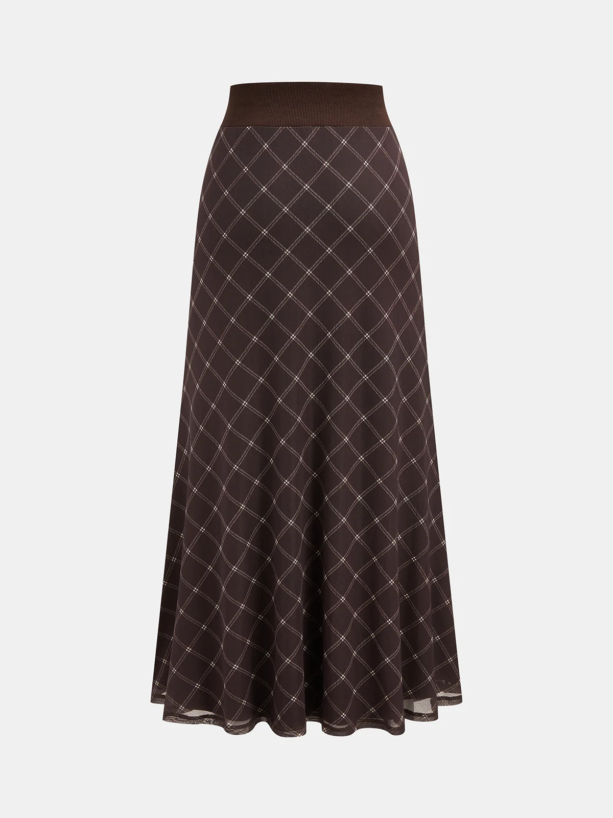 Plaid Off-Shoulder Top & Maxi Skirt Set - Image 5
