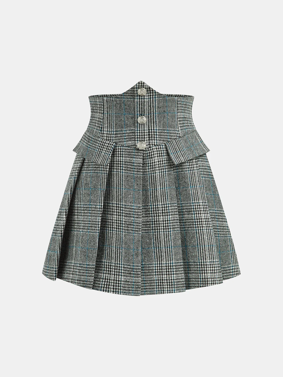 Plaid Pleated High-Waist Mini Skirt - Image 2