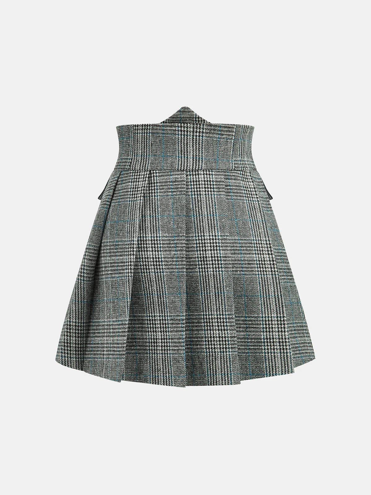 Plaid Pleated High-Waist Mini Skirt - Image 3