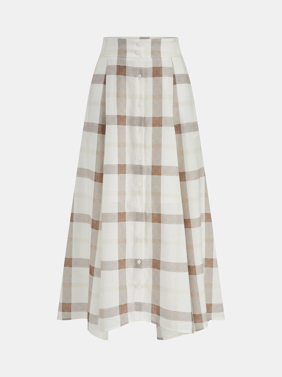 Plaid Tie-Front Crop Top & Maxi Skirt Set - Image 4