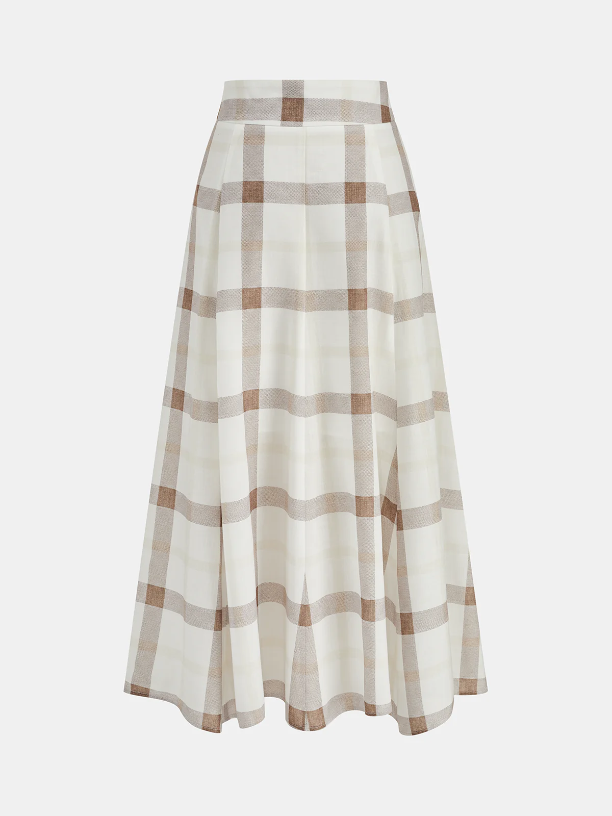 Plaid Tie-Front Crop Top & Maxi Skirt Set - Image 5