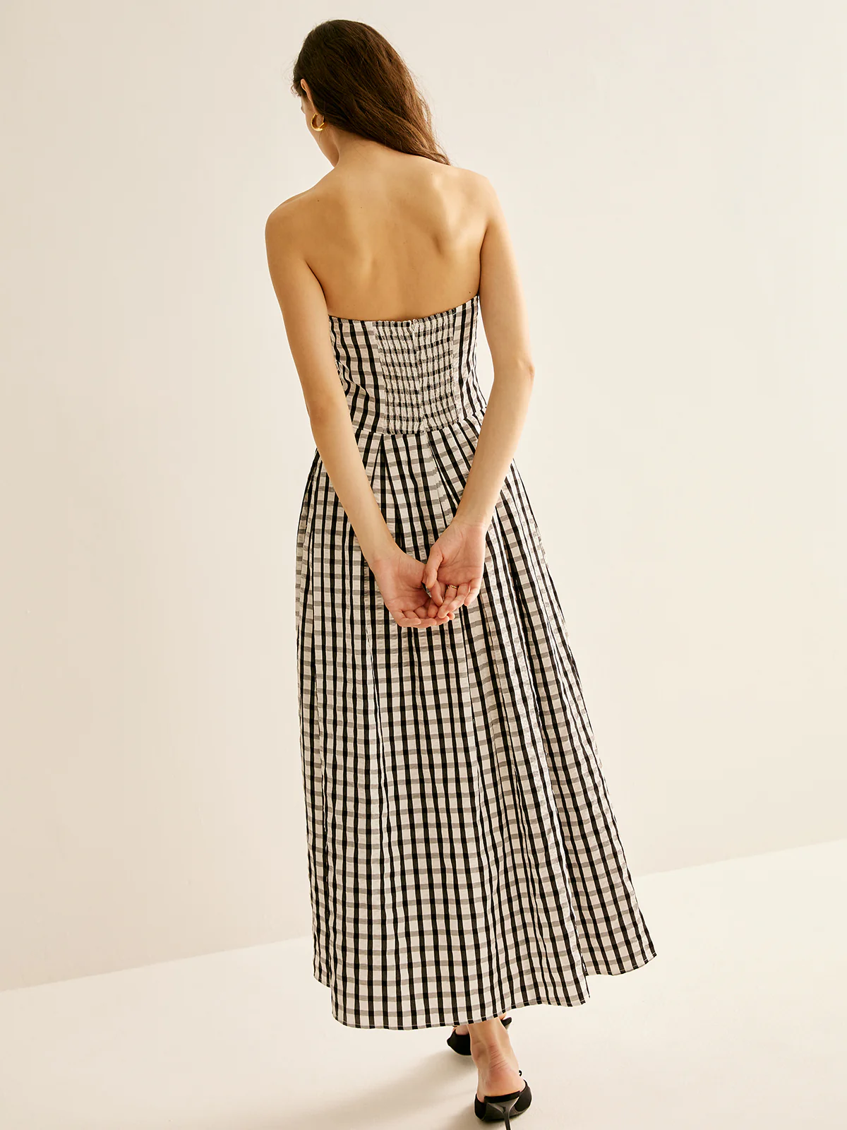 Plaid Tube Long Dress - Image 6