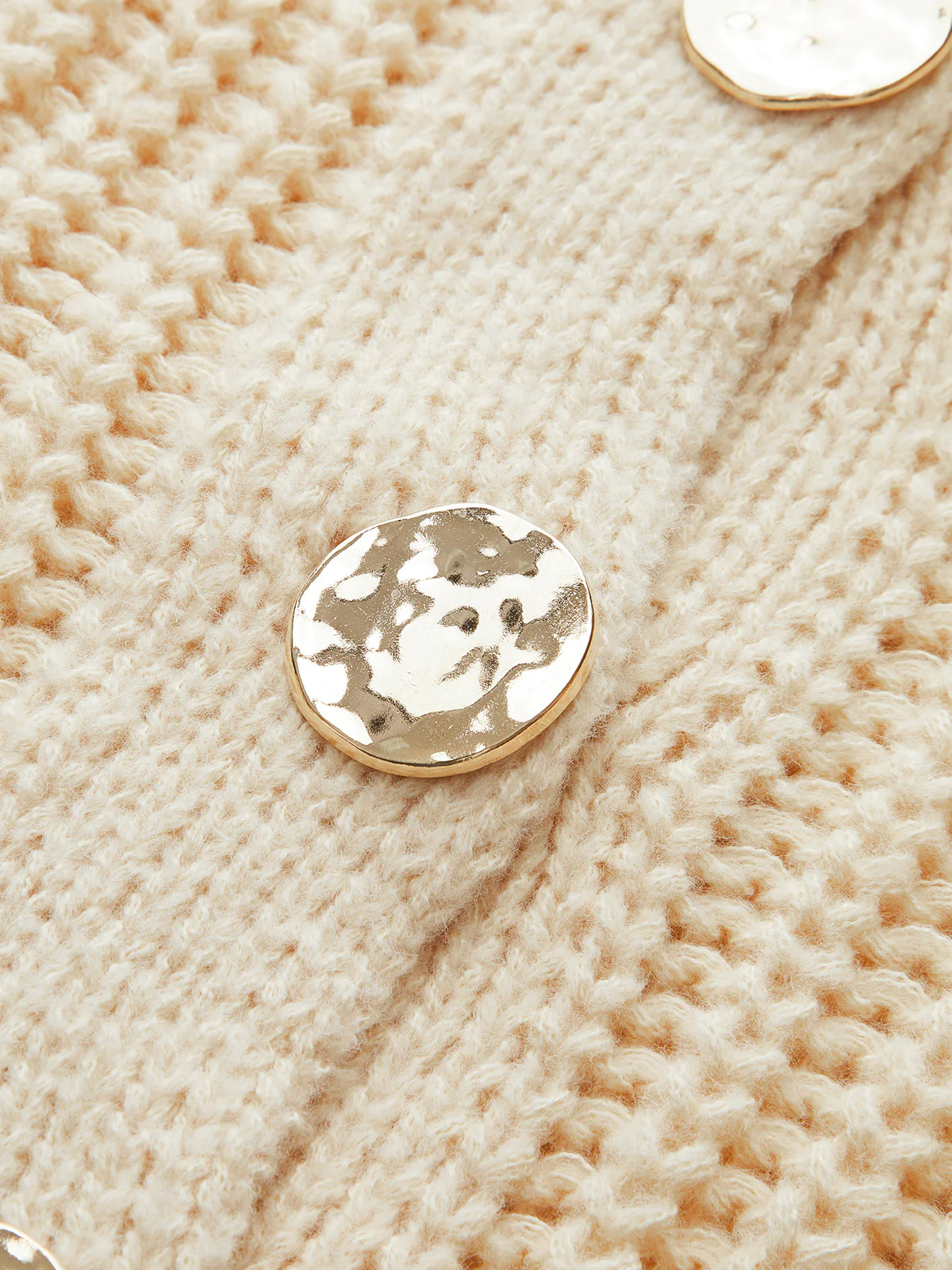 Plain Button Chunky Cardigan - Image 2