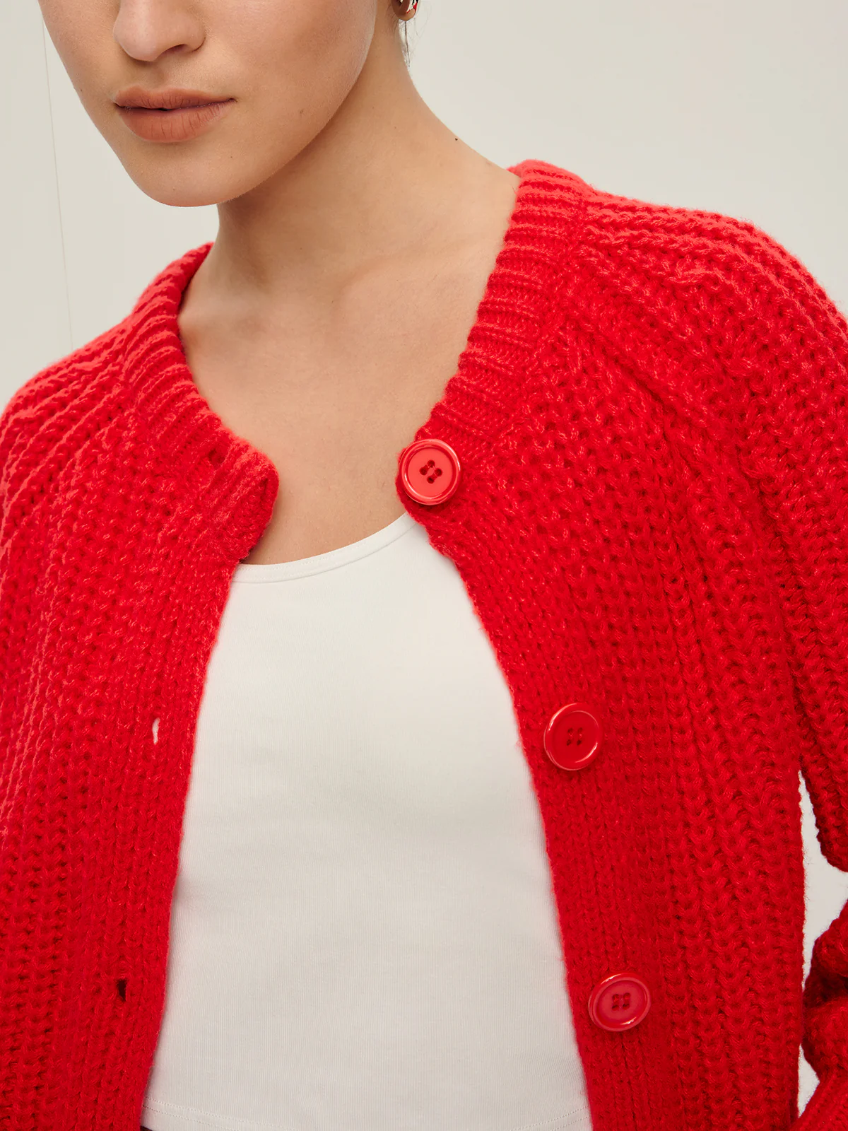 Plain Button Down Cardigan - Image 2