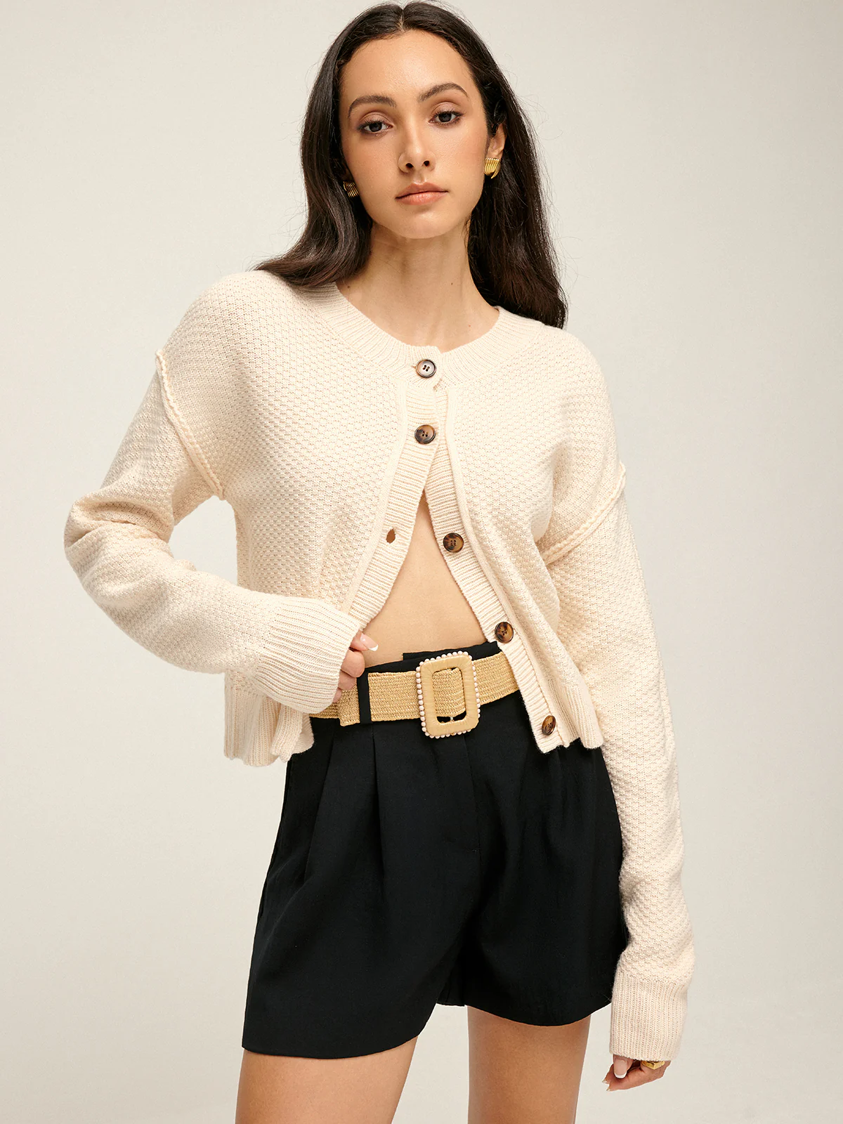 Plain Button Down Cardigan - Image 3