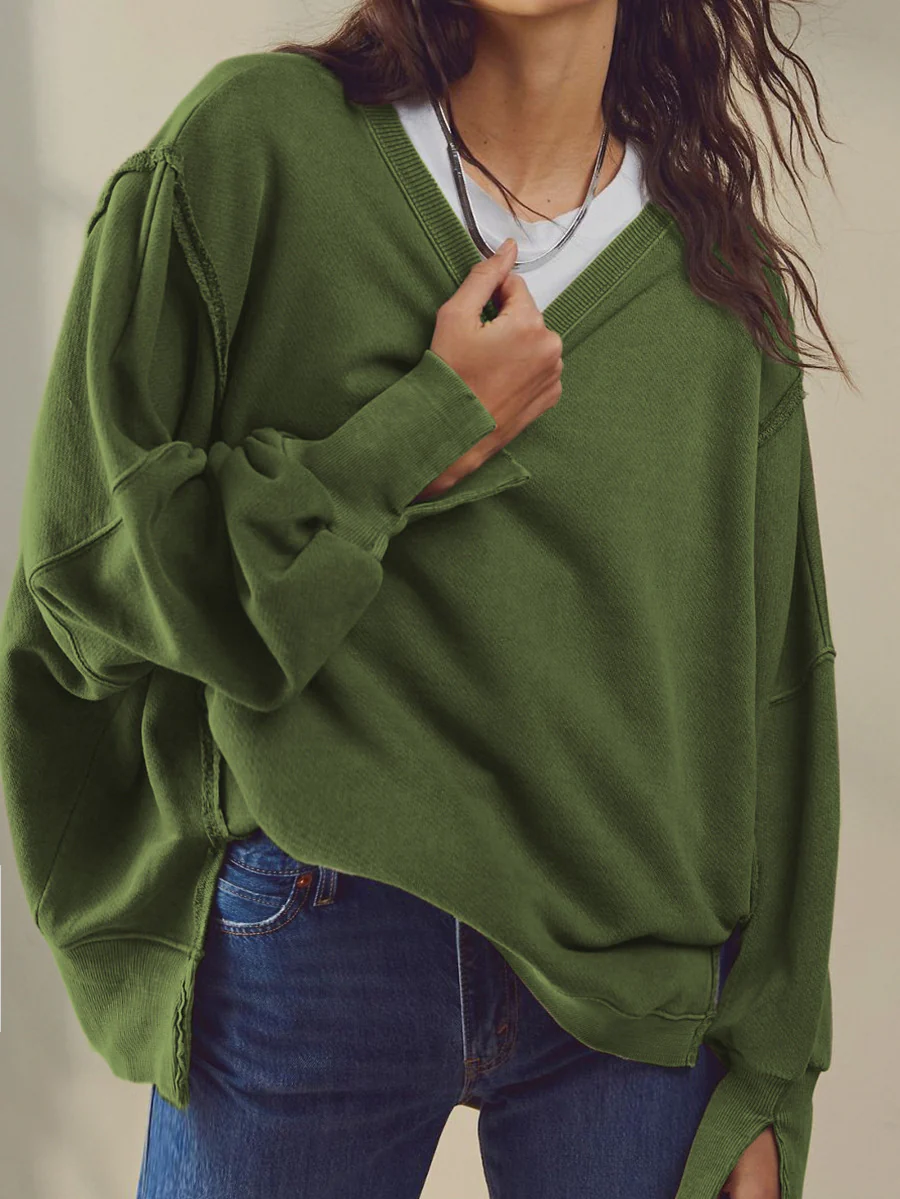 Plain Cotton Split Sweatshirt - Image 2