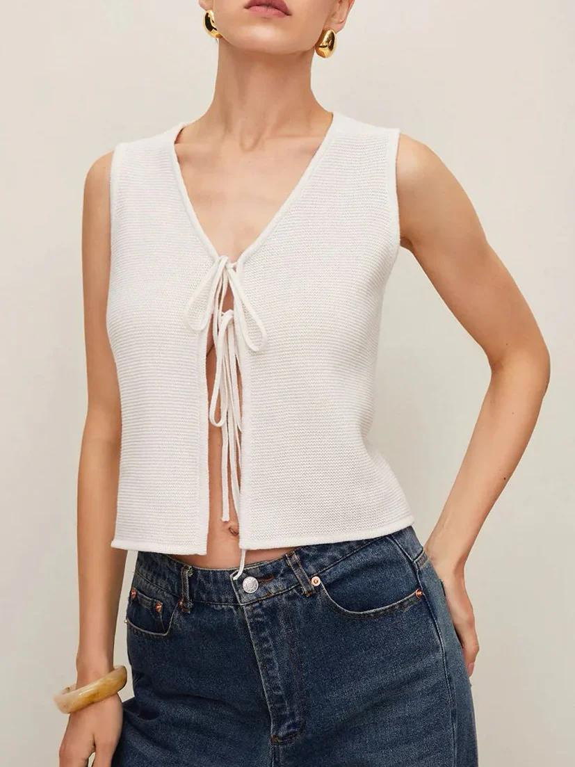 Plain Crochet Split Vest - Image 2