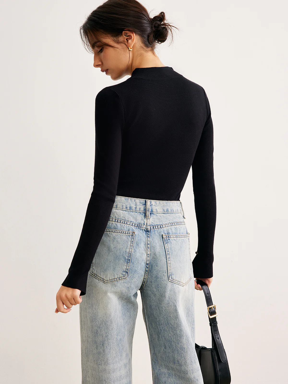 Plain Cutout Skinny Sweater - Image 8