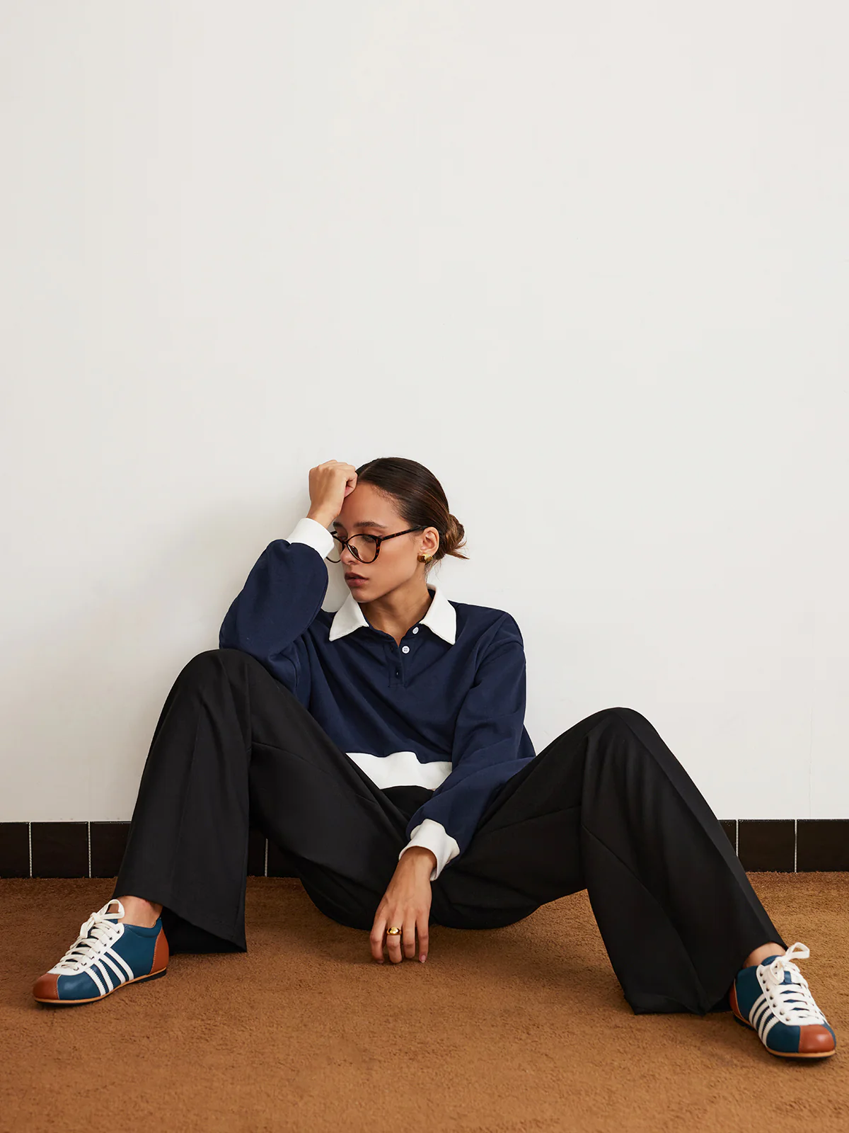 Plain Drawstring Wide-Leg Pants - Image 4