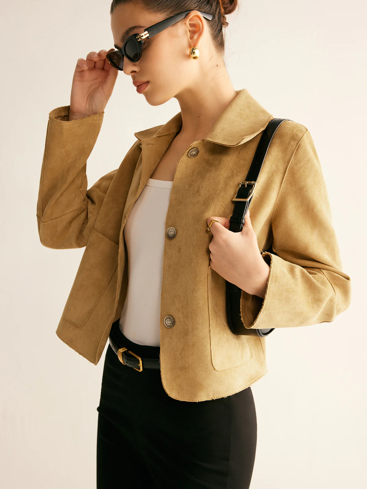Plain Faux Leather Short Jacket - Image 2