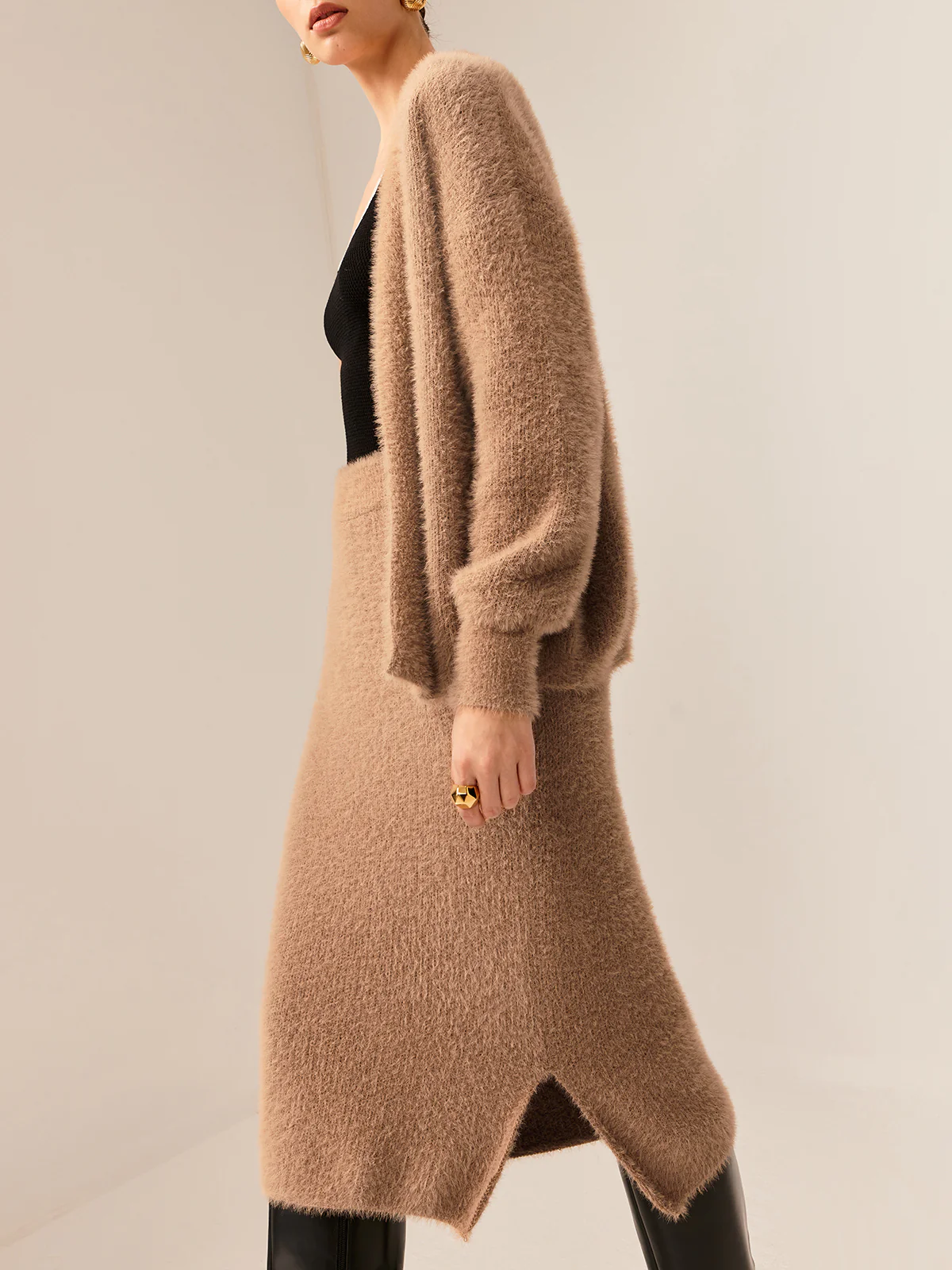 Plain Fuzzy Cozy Sweater Co-ords - Image 3