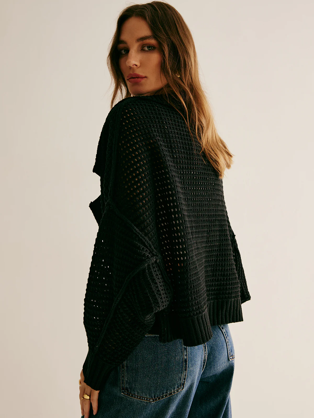 Plain Hollow Versatile Cardigan - Image 4
