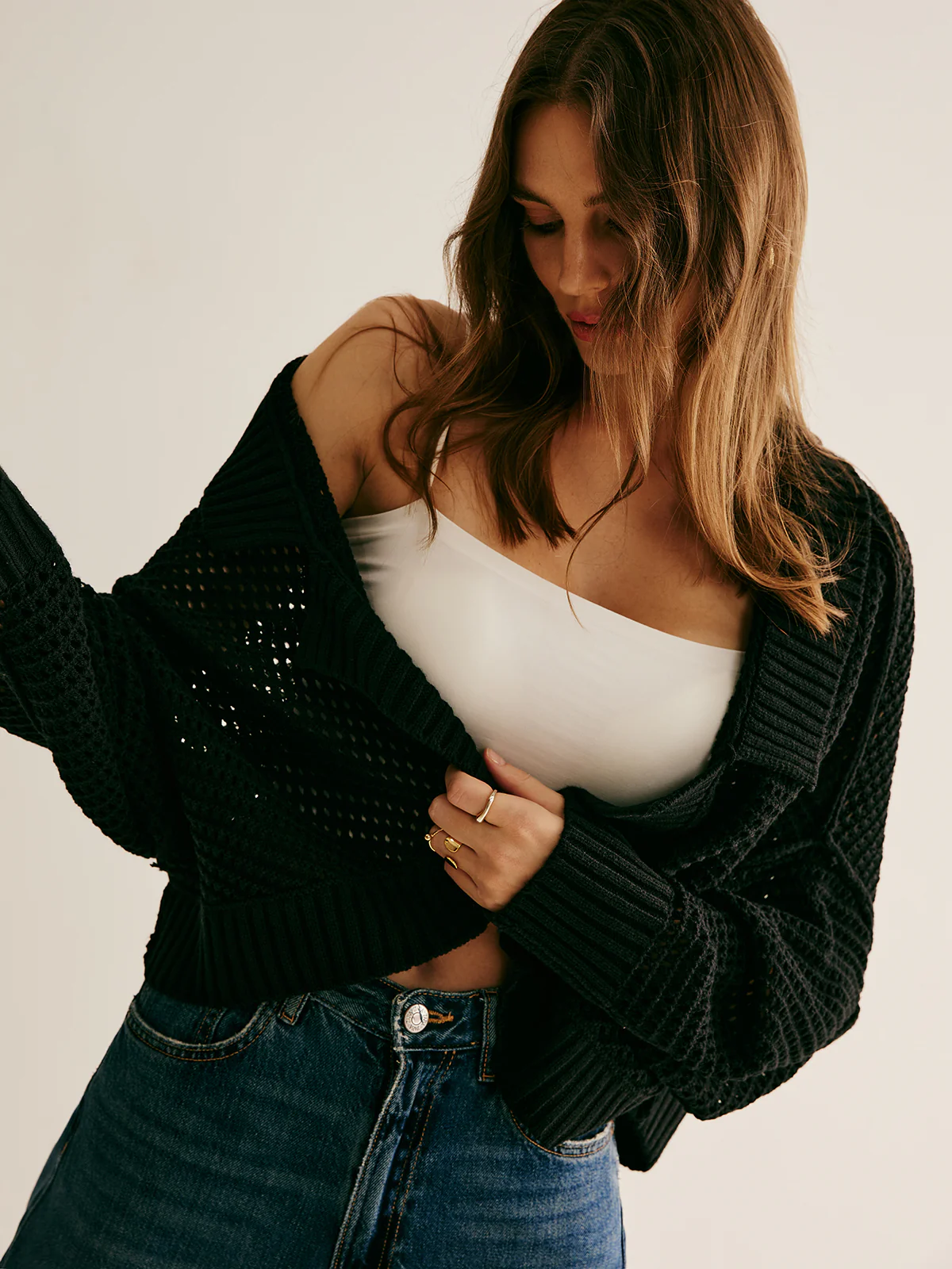 Plain Hollow Versatile Cardigan - Image 5