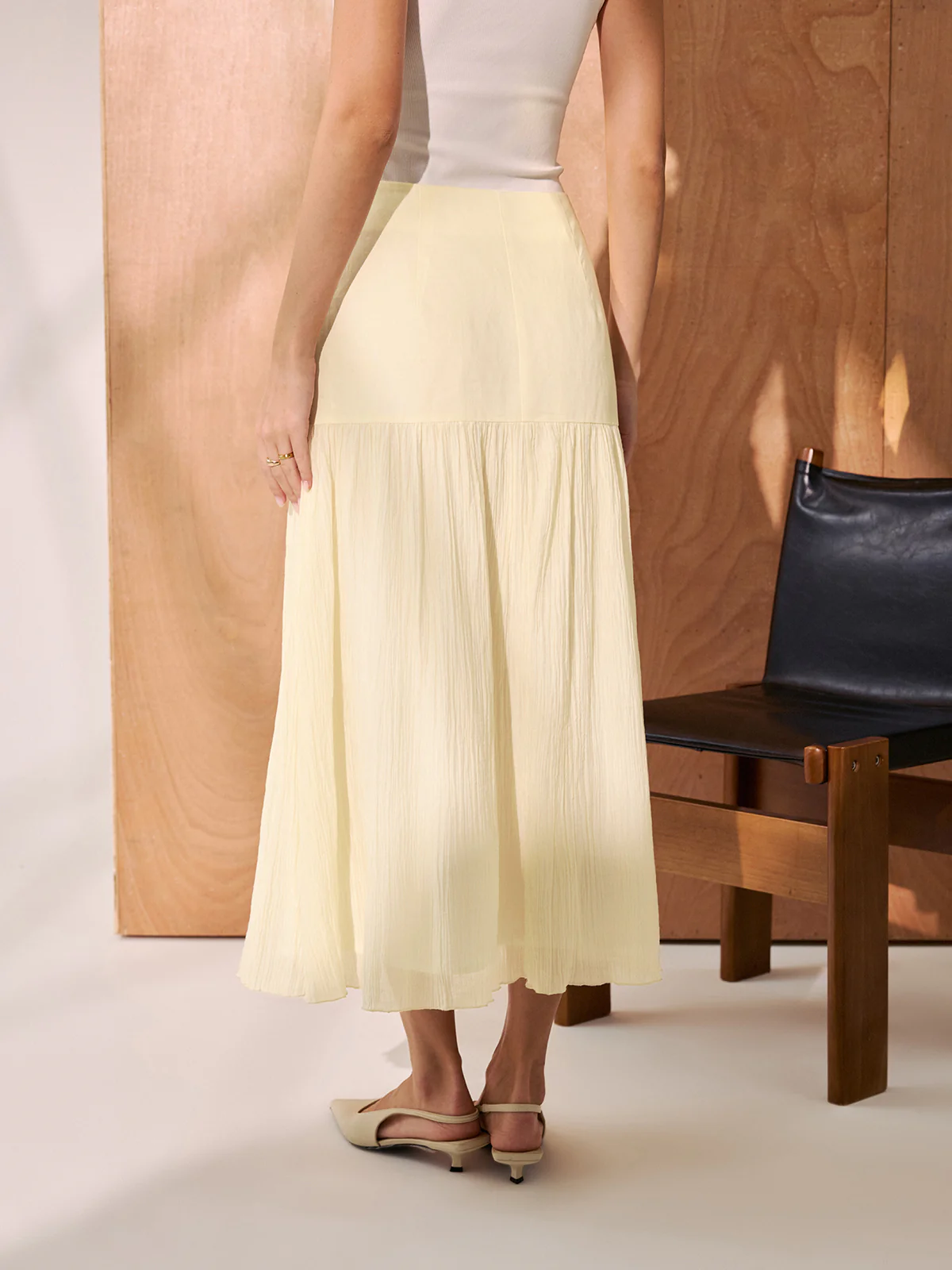 Pleated A-Line Midi Skirt - Image 6