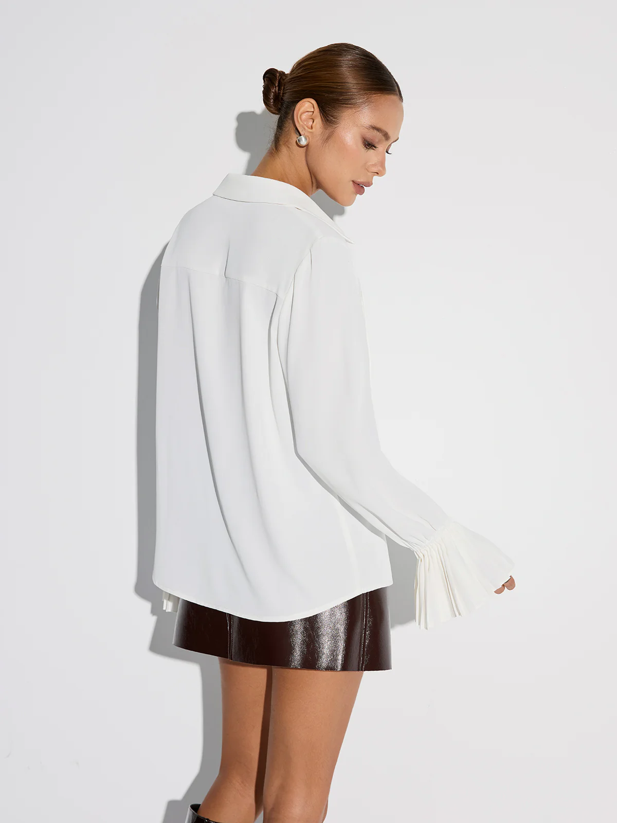 Pleated Bell Sleeve Shirt - Image 3