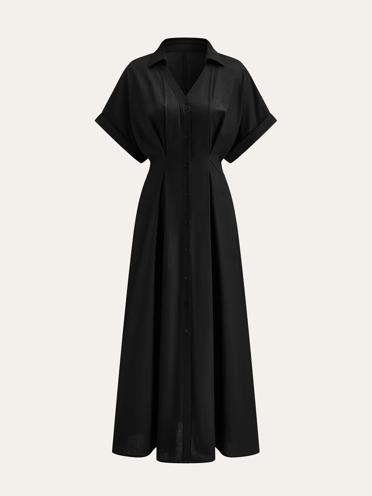 Pleated Button-Front Shirt Dress - Image 7