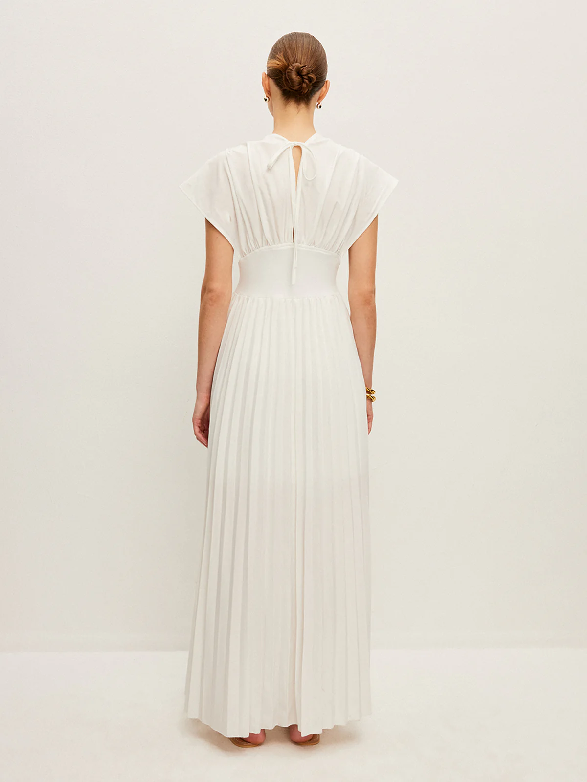 Pleated Cap-Sleeve Dress - Image 5