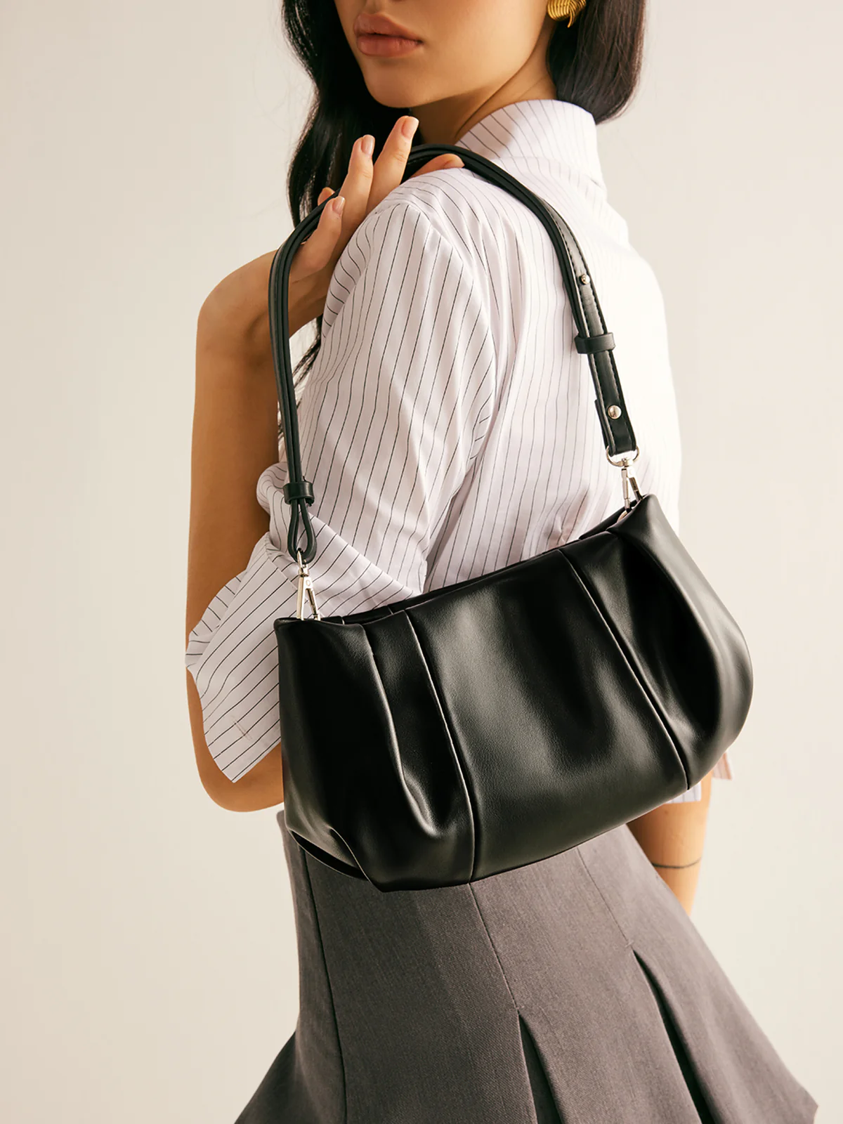 Pleated Cloud Shoulder Bag - Image 3