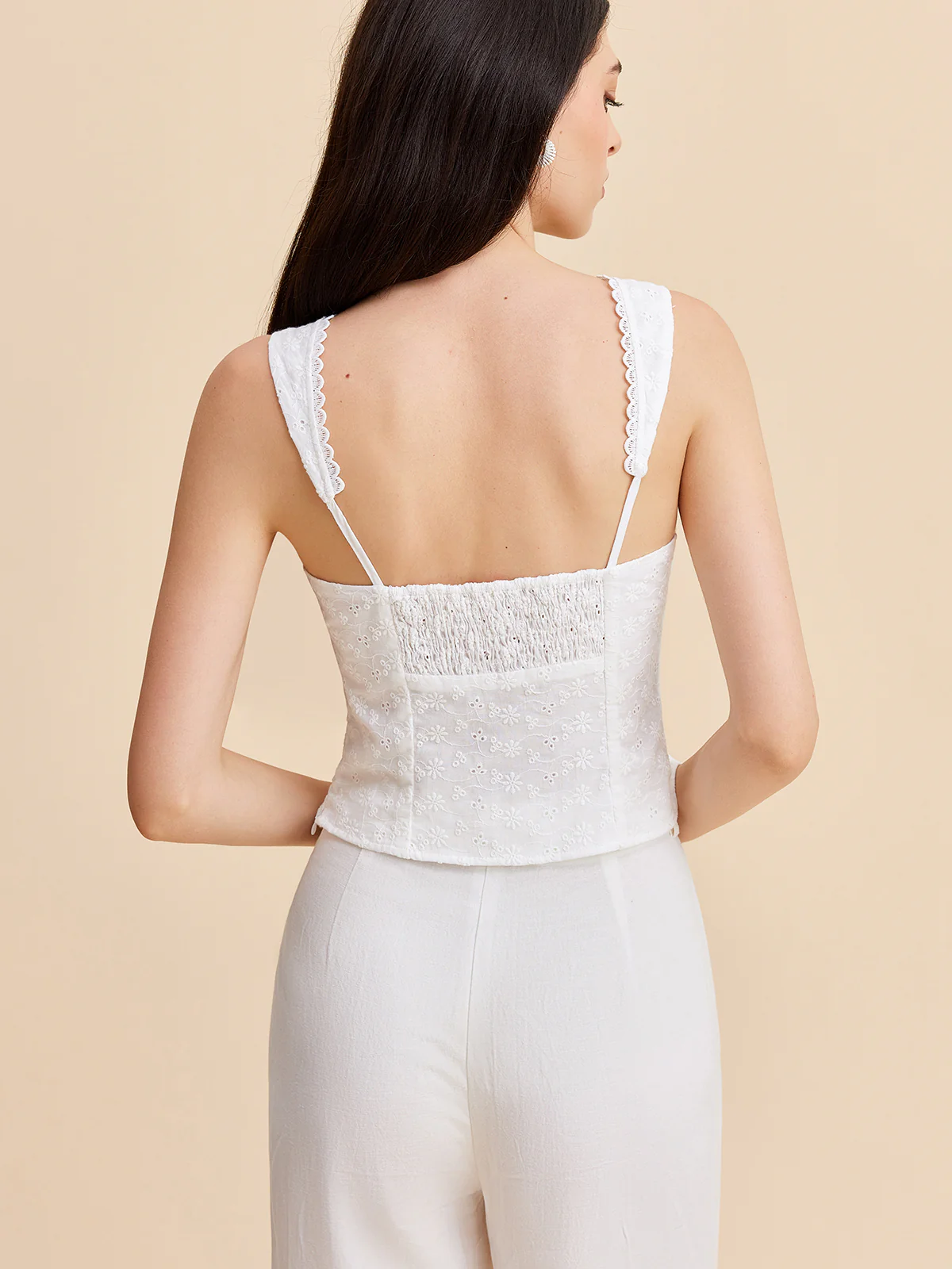Pleated Cotton Zipper Tank Top - Image 2