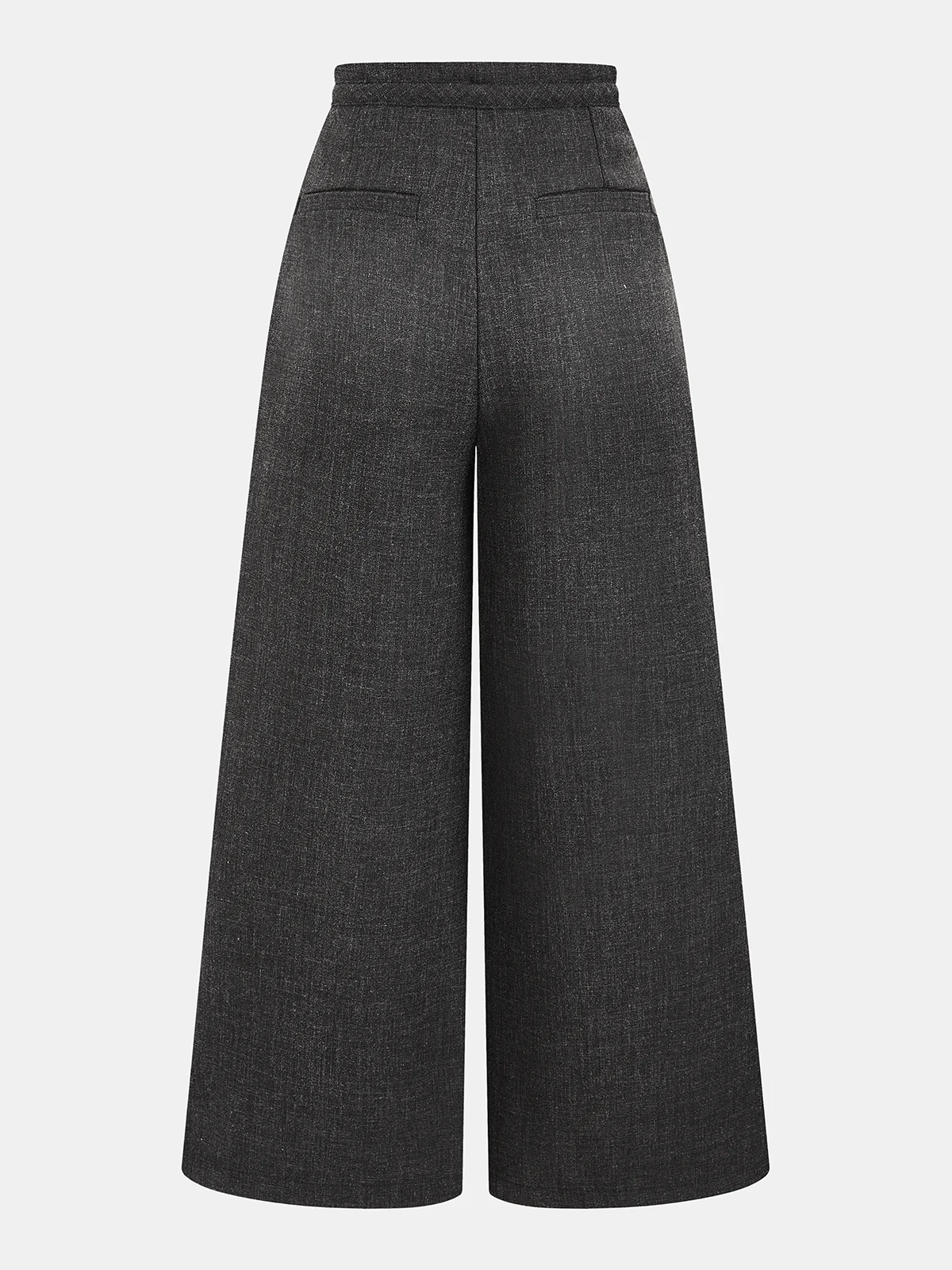 Pleated Drawstring Wide-Leg Pants - Image 2