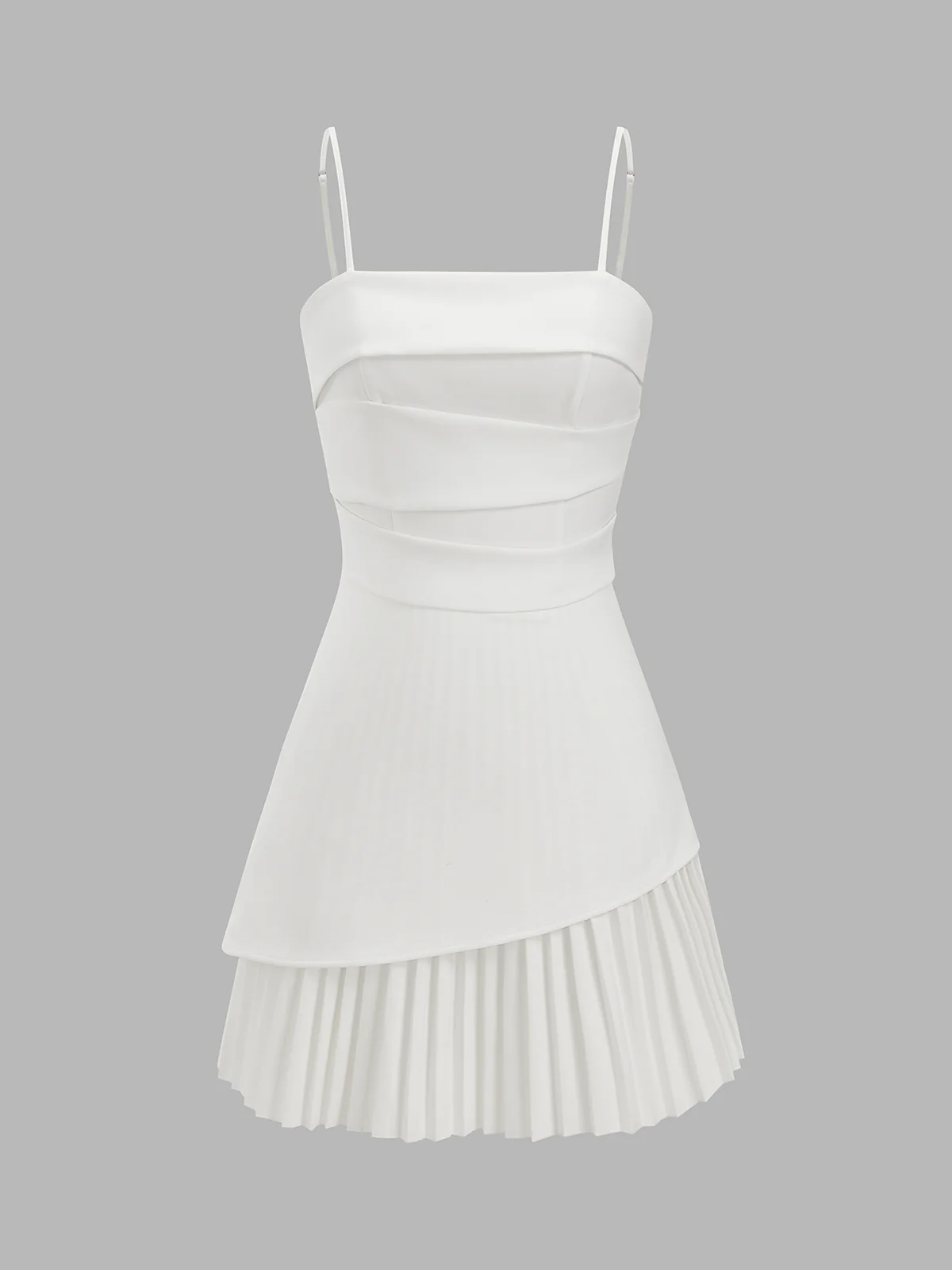 Pleated Hem Asymmetrical Cami Mini Dress