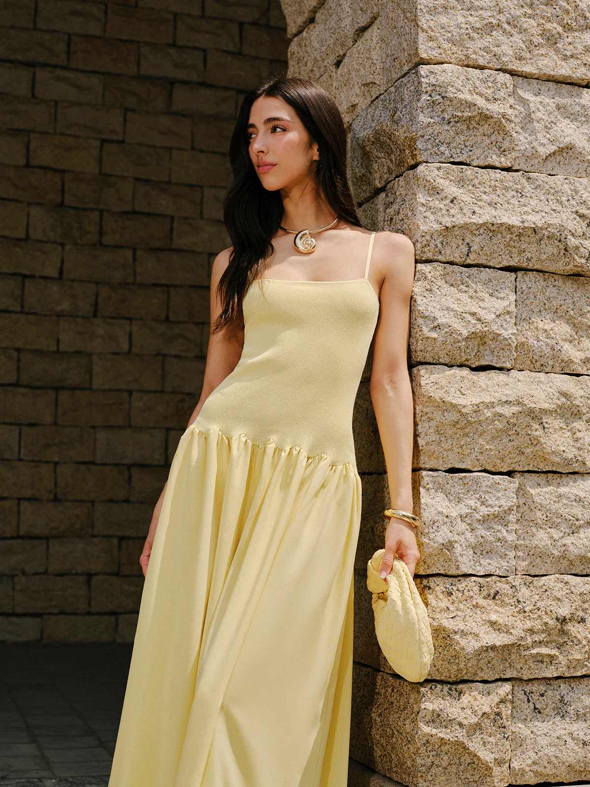 Pleated Hem Cami Sweater Dress - Image 2