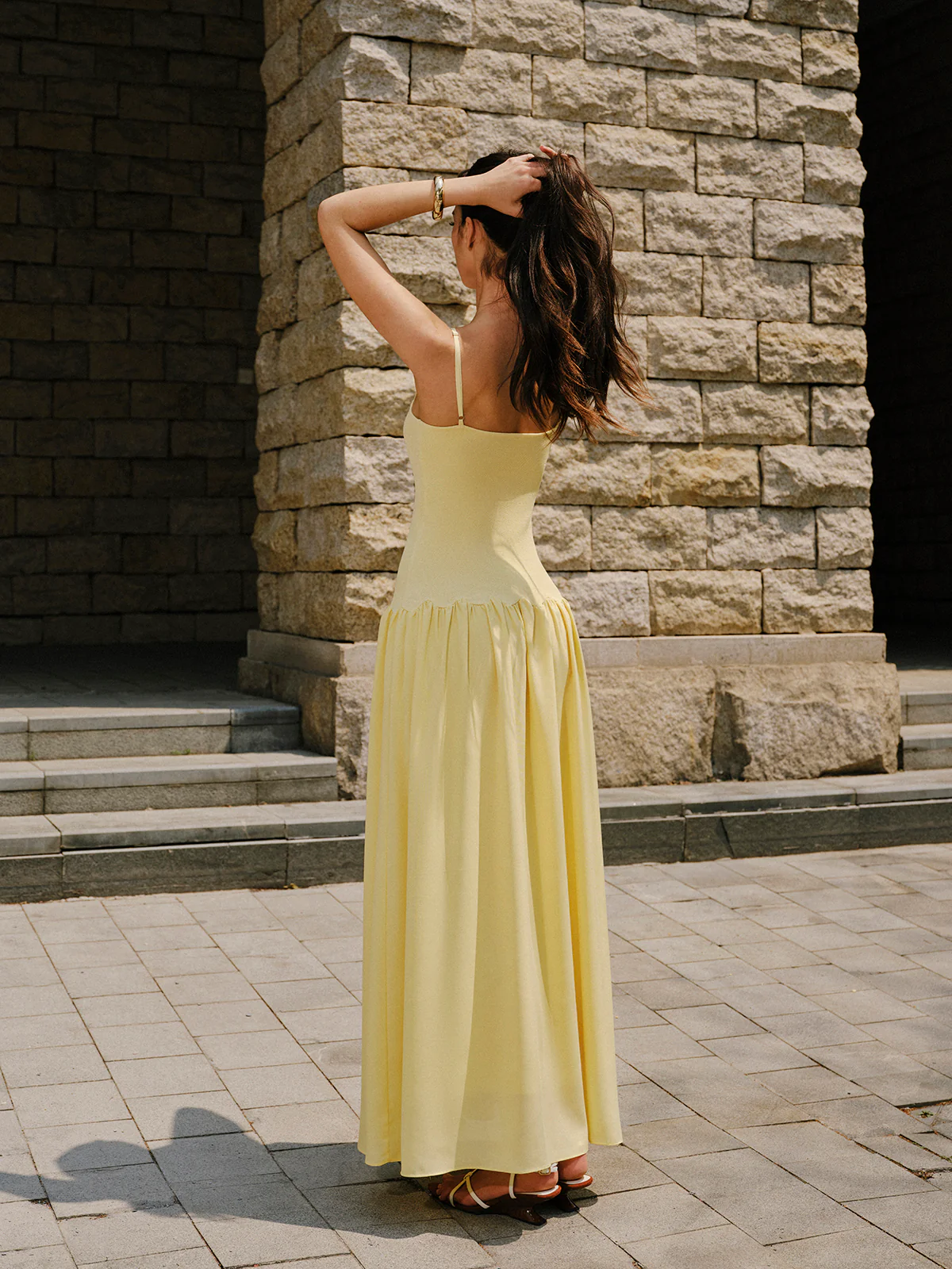 Pleated Hem Cami Sweater Dress - Image 3