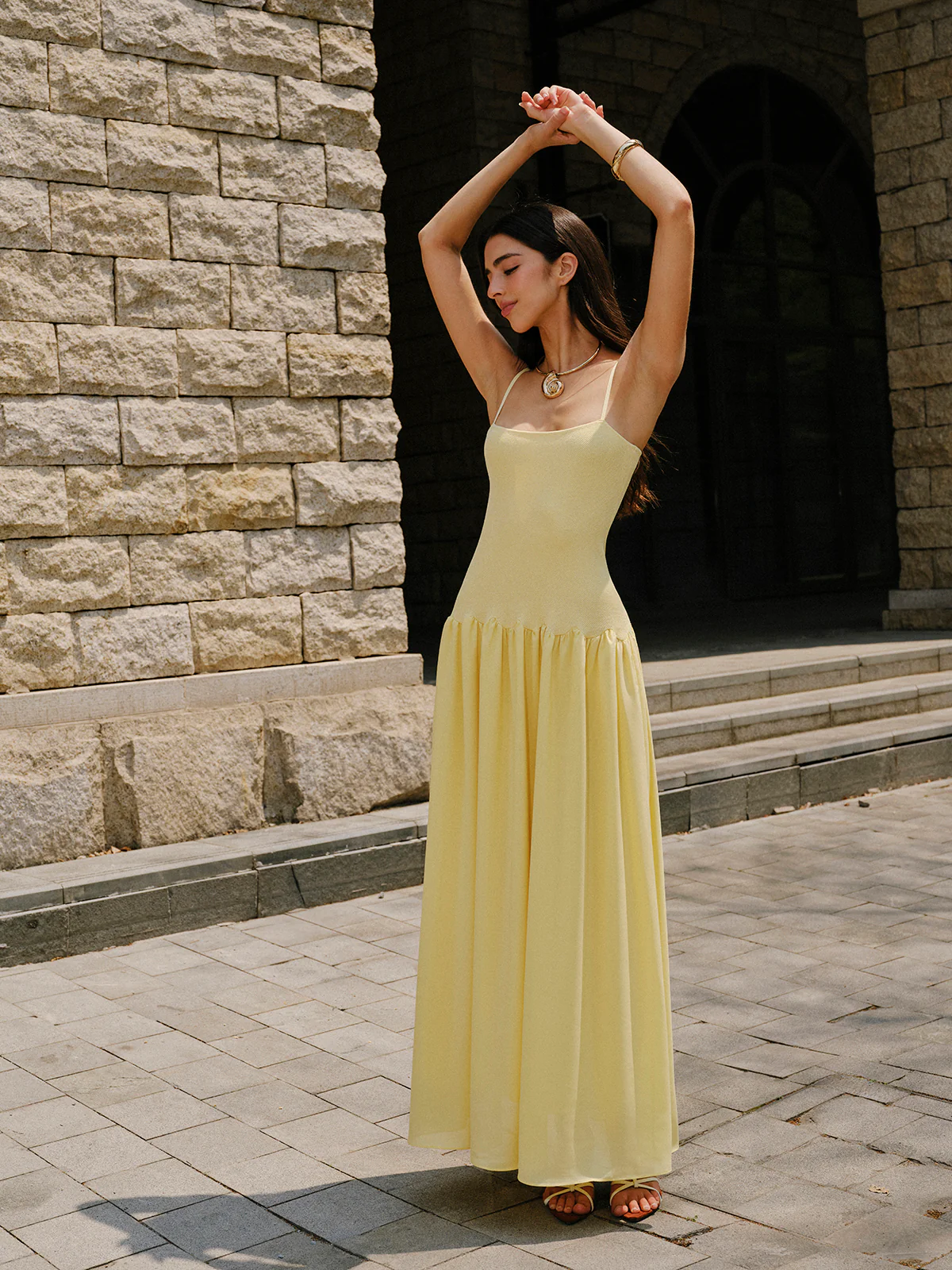 Pleated Hem Cami Sweater Dress - Image 5