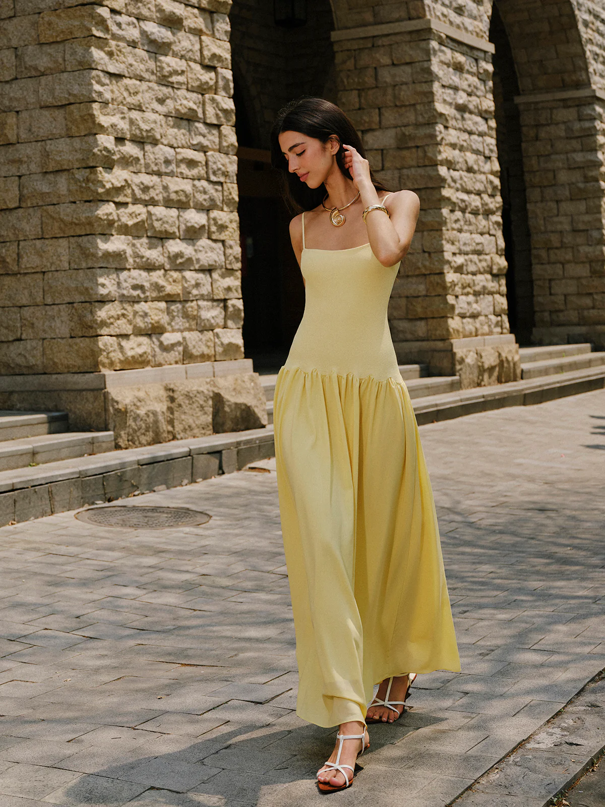 Pleated Hem Cami Sweater Dress - Image 6