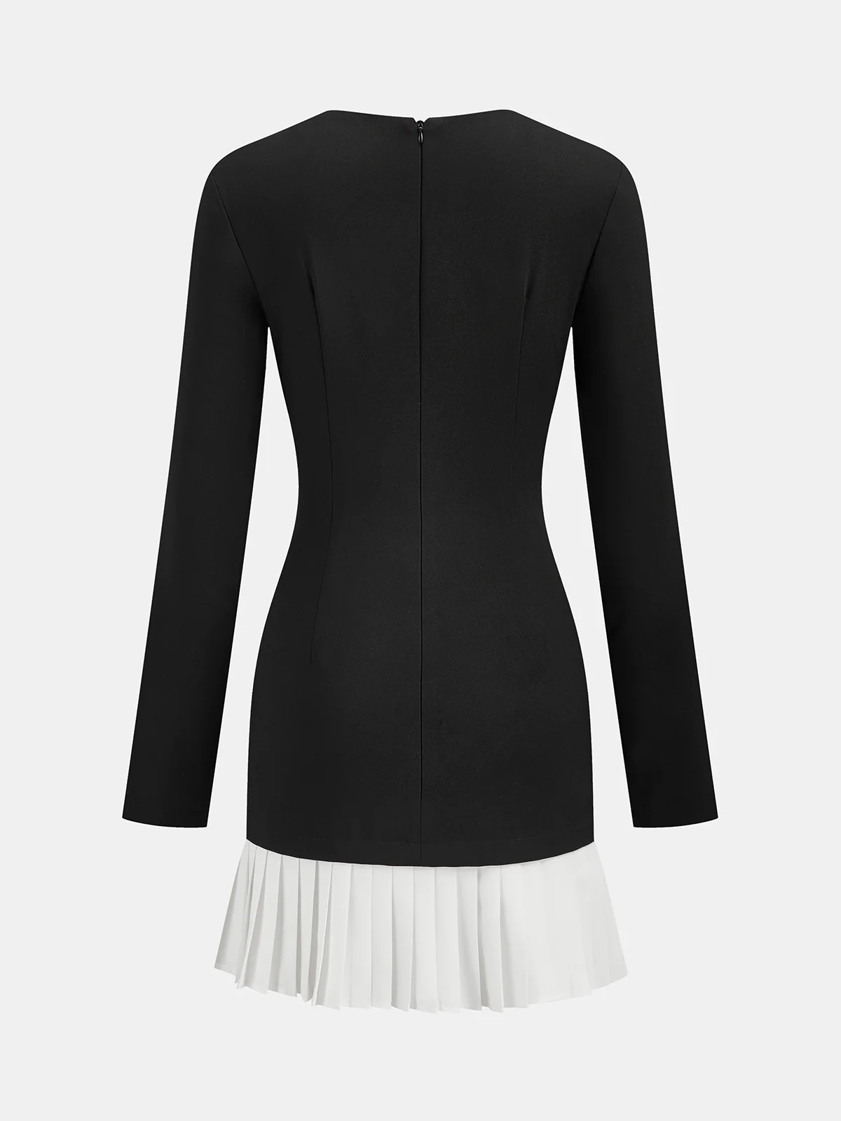 Pleated Hem Panel Asymmetric Metal Detail Mini Dress - Image 2