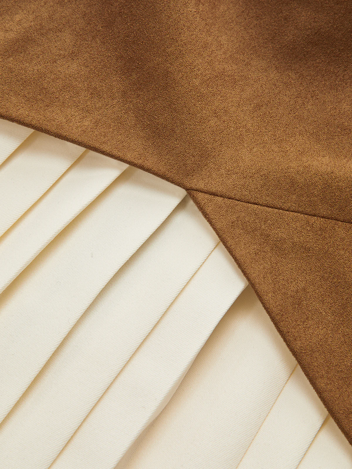 Pleated Hem Panel Suede Effect Mini Dress - Image 4