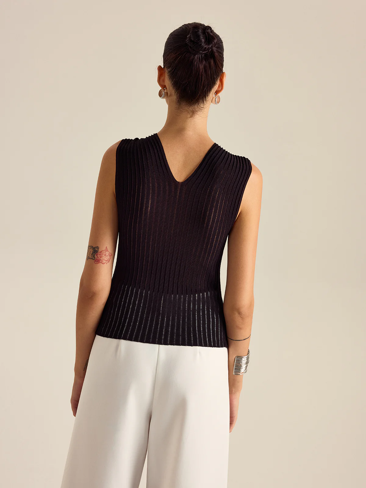 Pleated Knit Twist-Front Top - Image 7