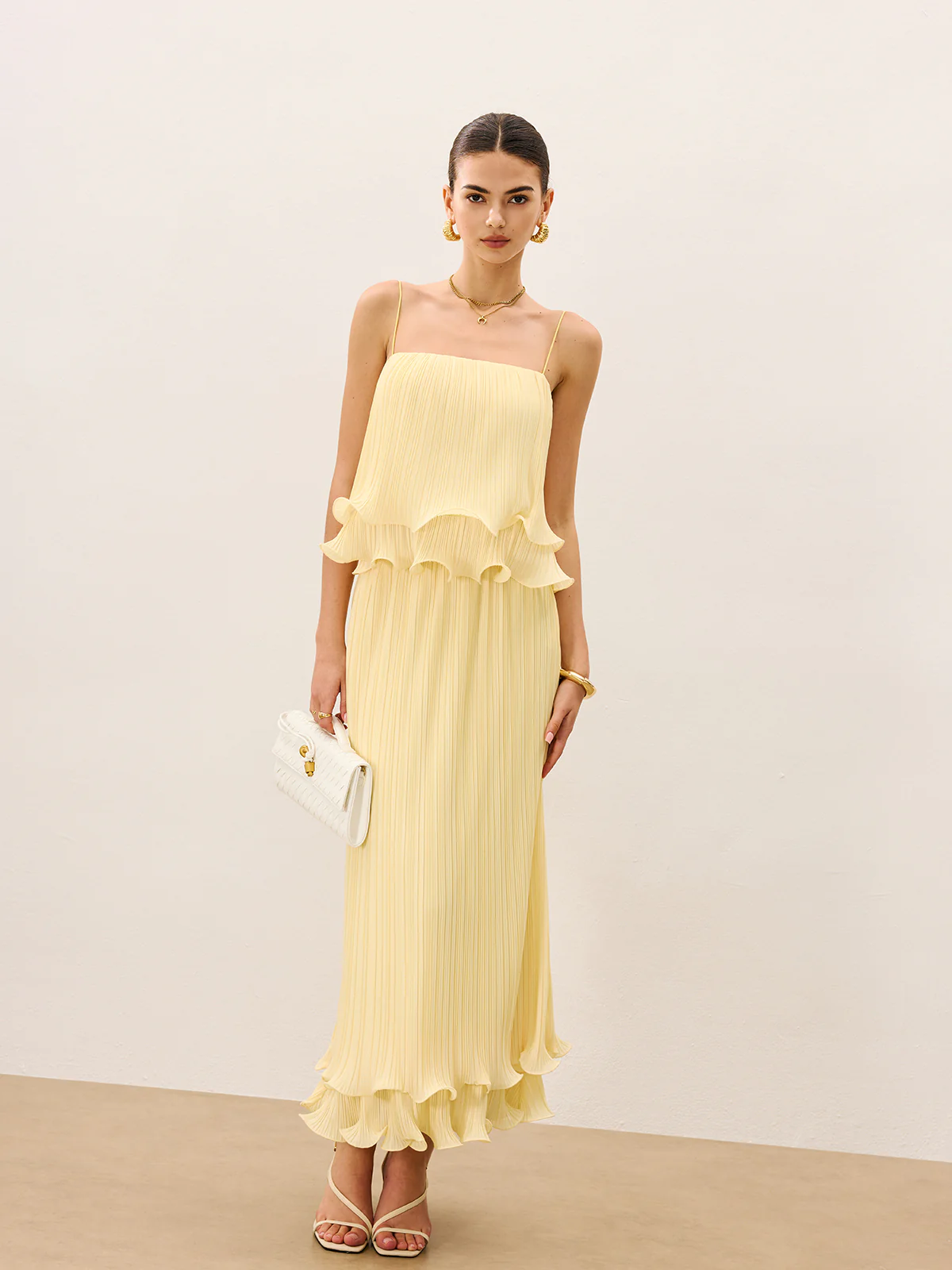 Pleated Layered Ruffle Skirt Set - Image 4