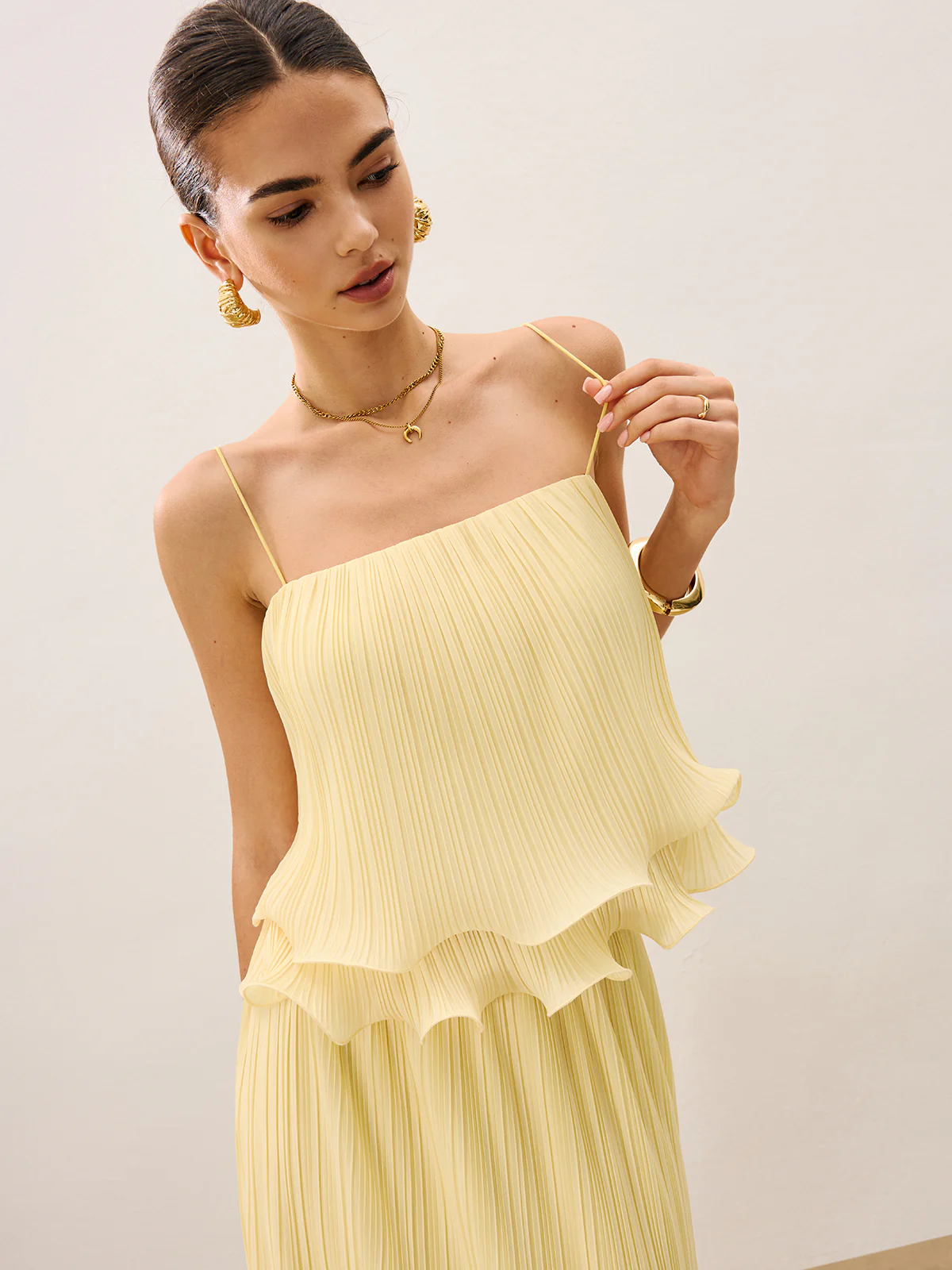 Pleated Layered Ruffle Skirt Set - Image 6