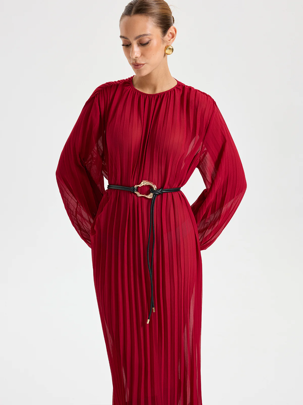 Pleated Long Dress - Image 2