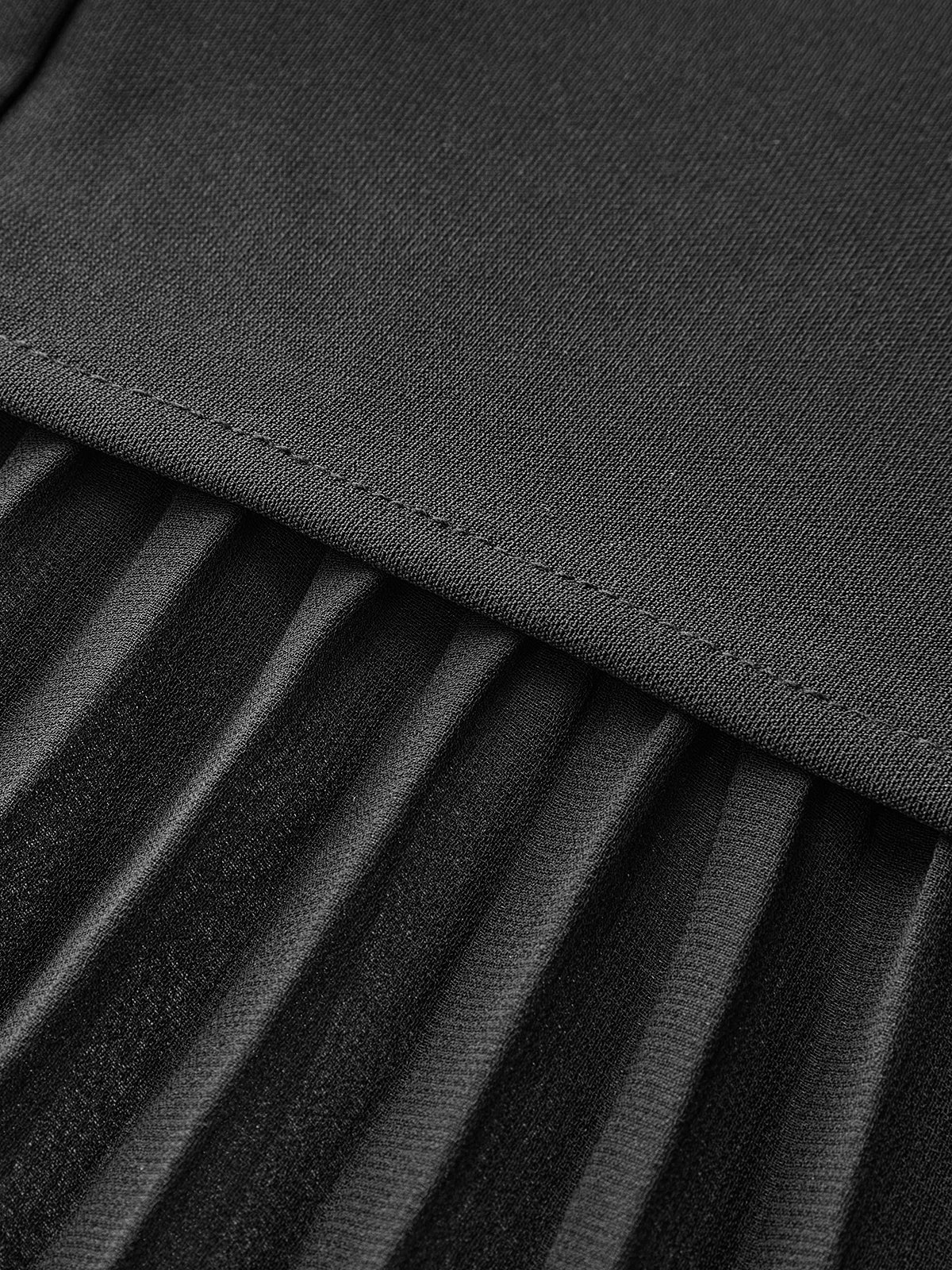 Pleated Mesh Hem Midi Skirt - Image 2
