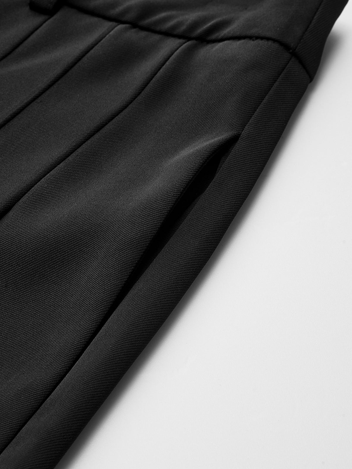 Pleated Mid-Waist Wide-Leg Pants - Image 4