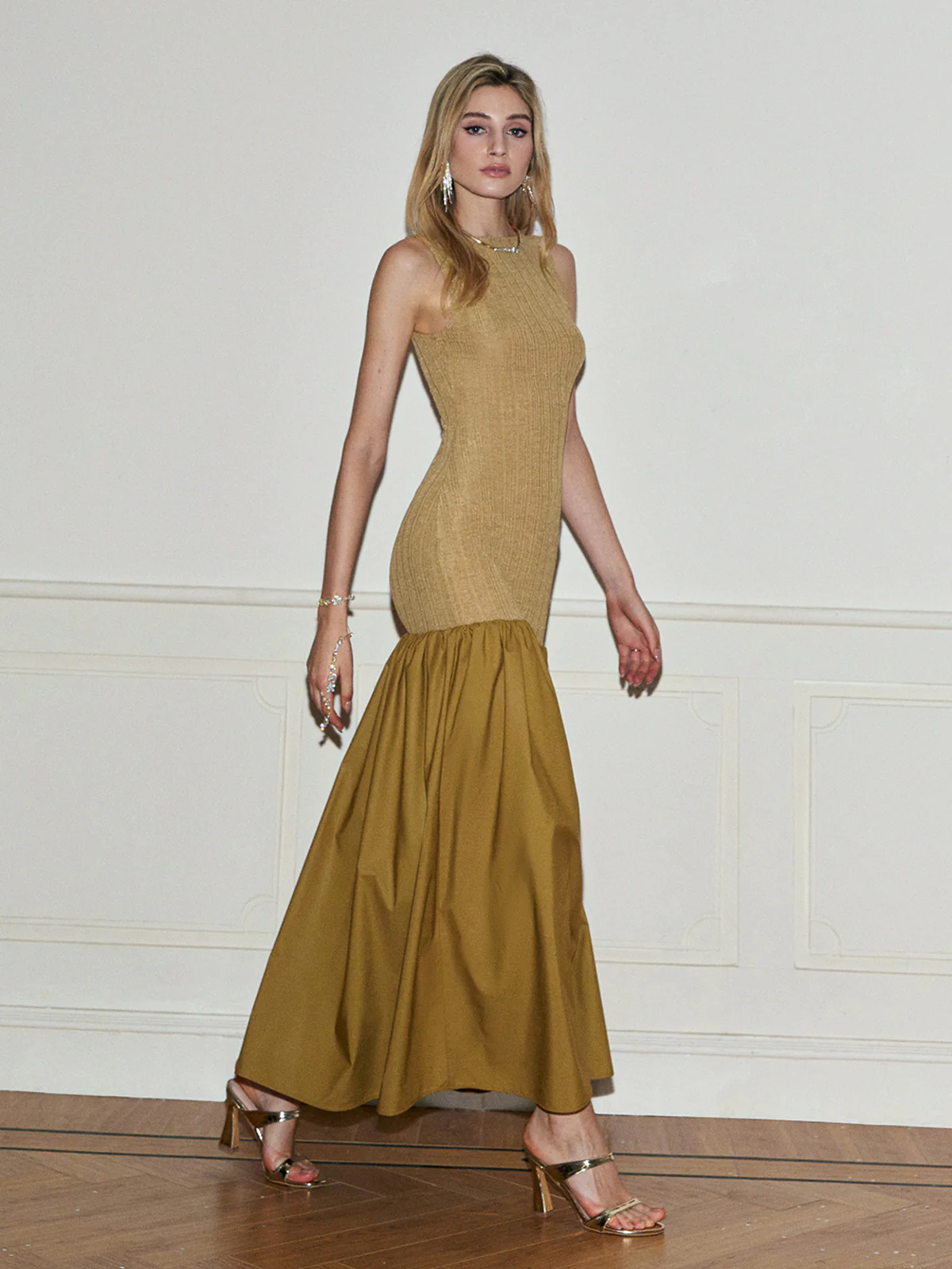 Pleated Panel Tank Long Dress - Image 3