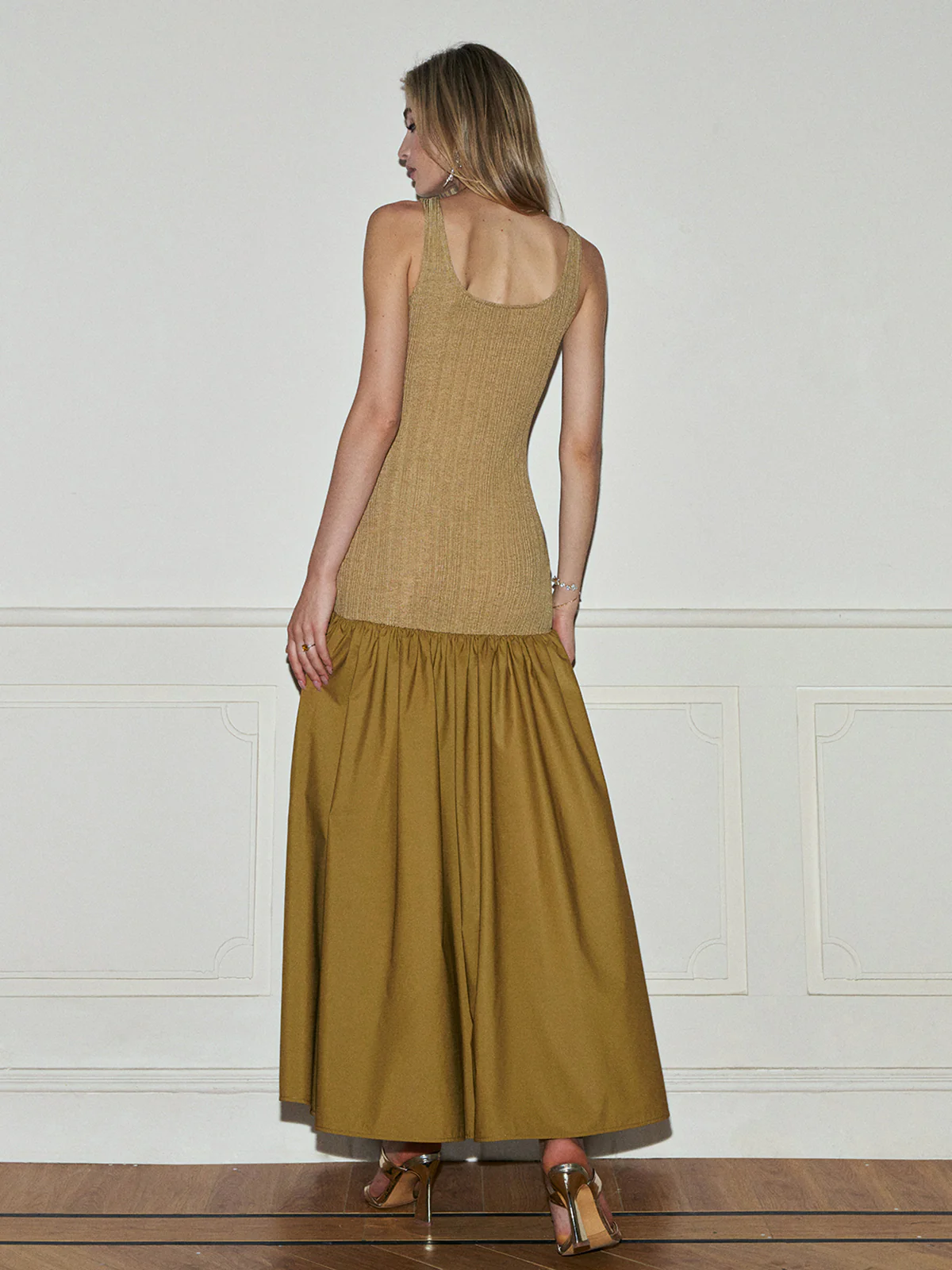 Pleated Panel Tank Long Dress - Image 5
