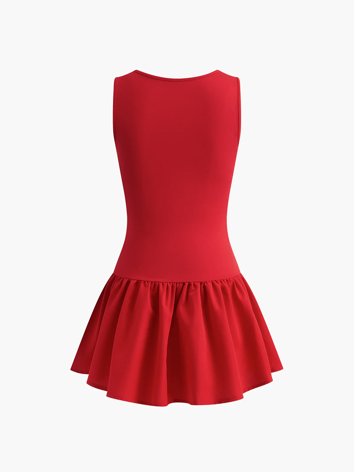 Pleated Paneled Sleeveless Short Dress - Image 2