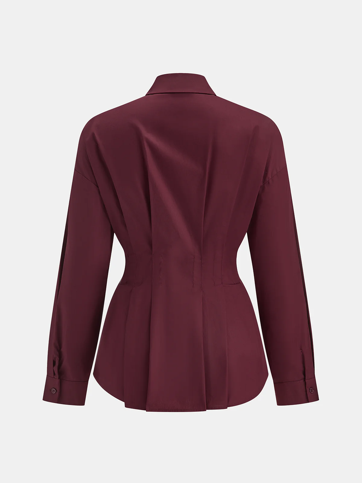 Pleated Peplum Shirt with Collar Detail - Image 2
