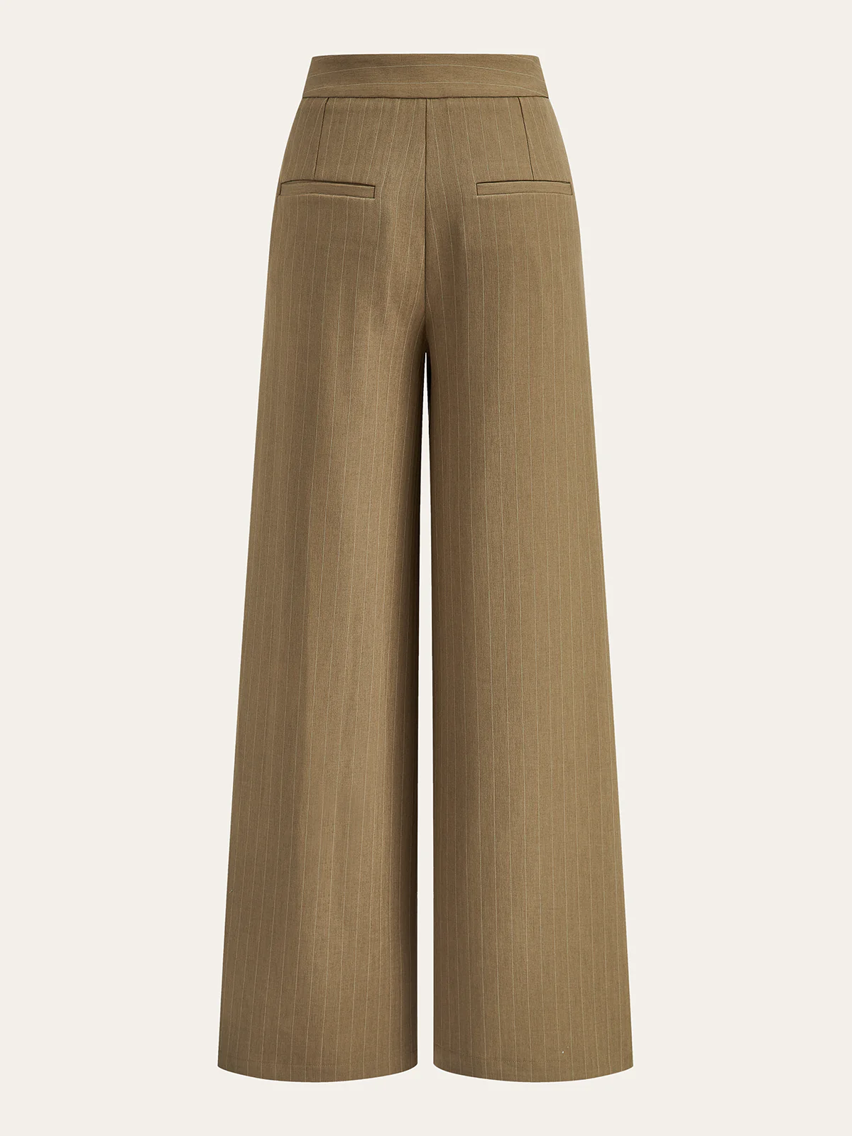 Pleated Pinstriped Wide-Leg Pants - Image 2