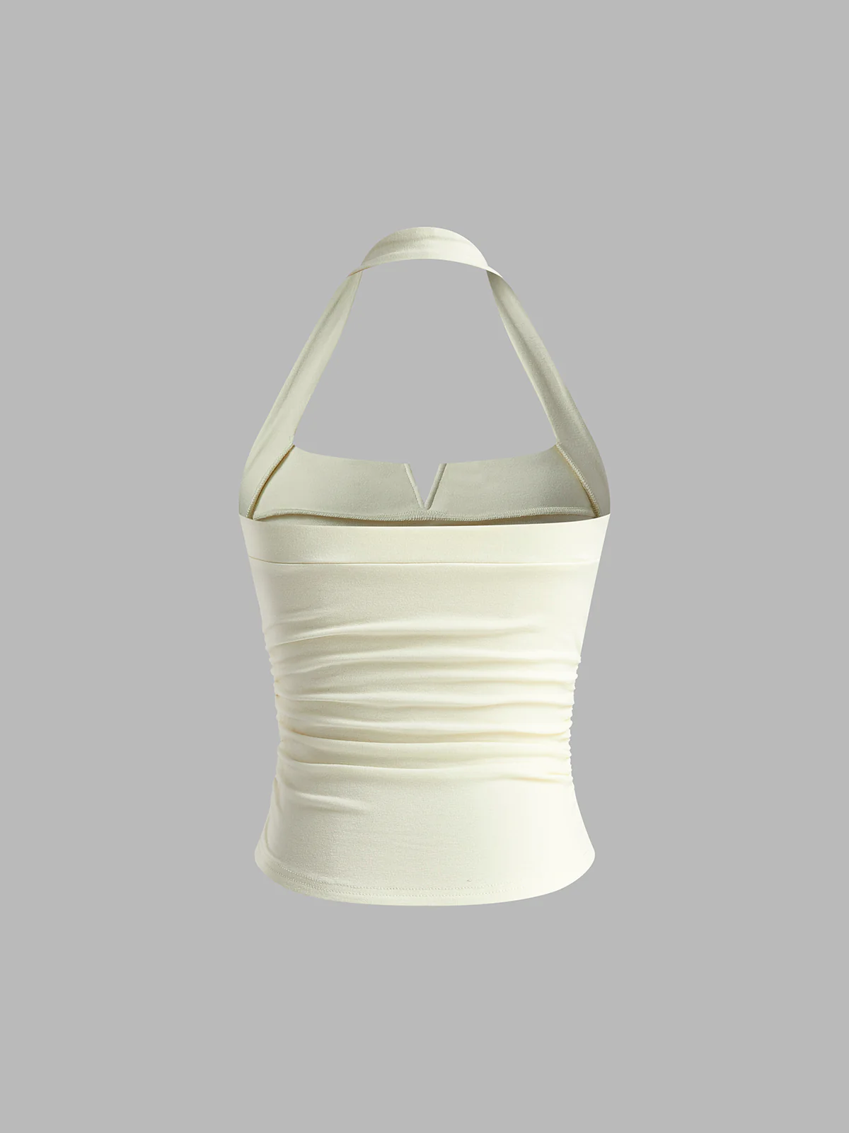 Pleated Ribbed Halter Top - Image 2