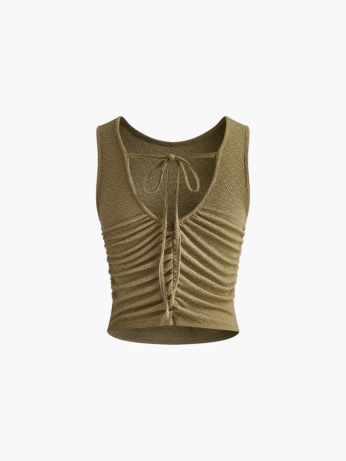 Pleated Tie Back Plisse Tank Top - Image 6