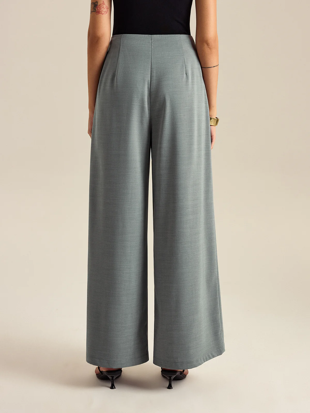 Pleated Wide-Leg Pants - Image 3
