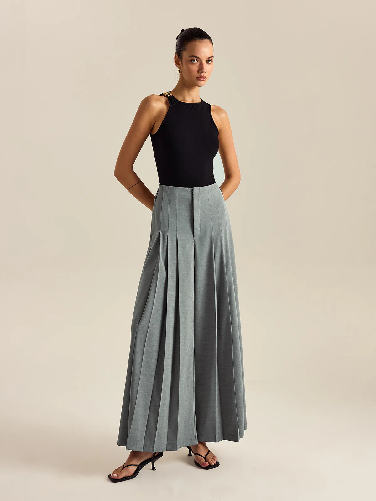Pleated Wide-Leg Pants - Image 5
