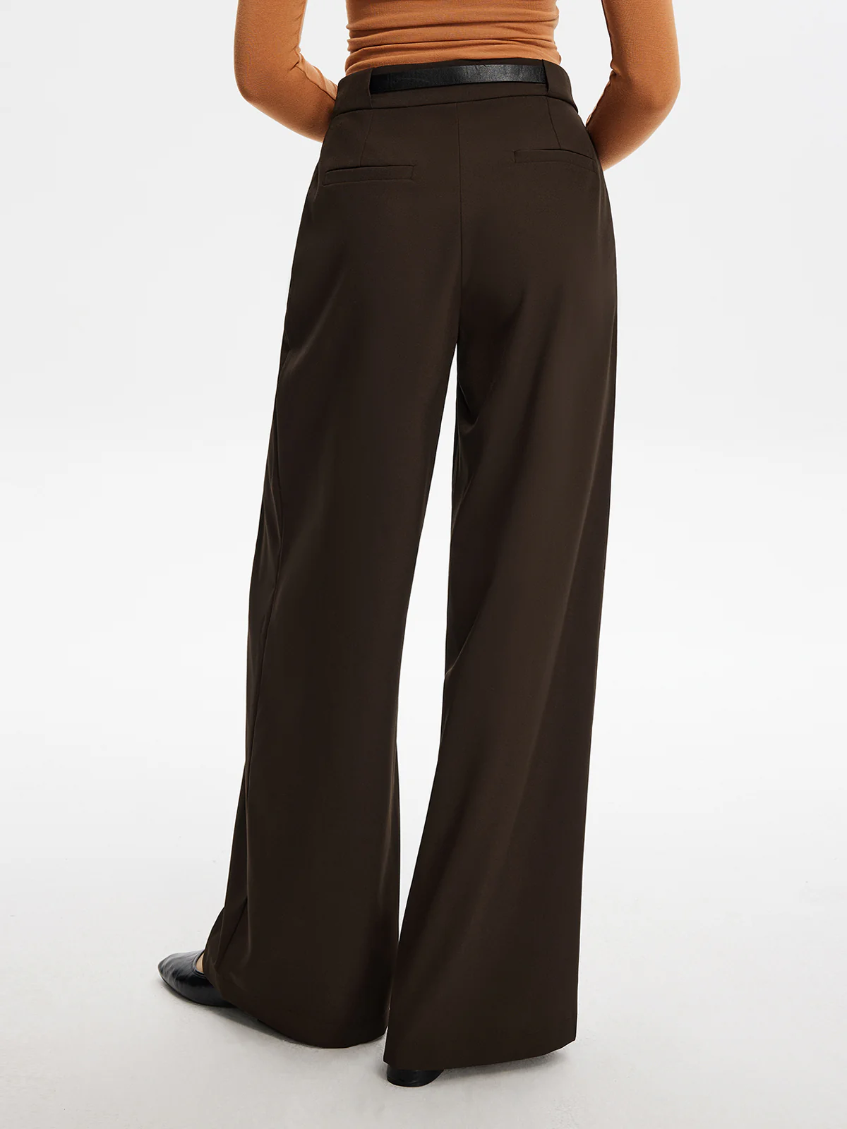 Pleated Wide-Leg Pants With Belt - Image 4